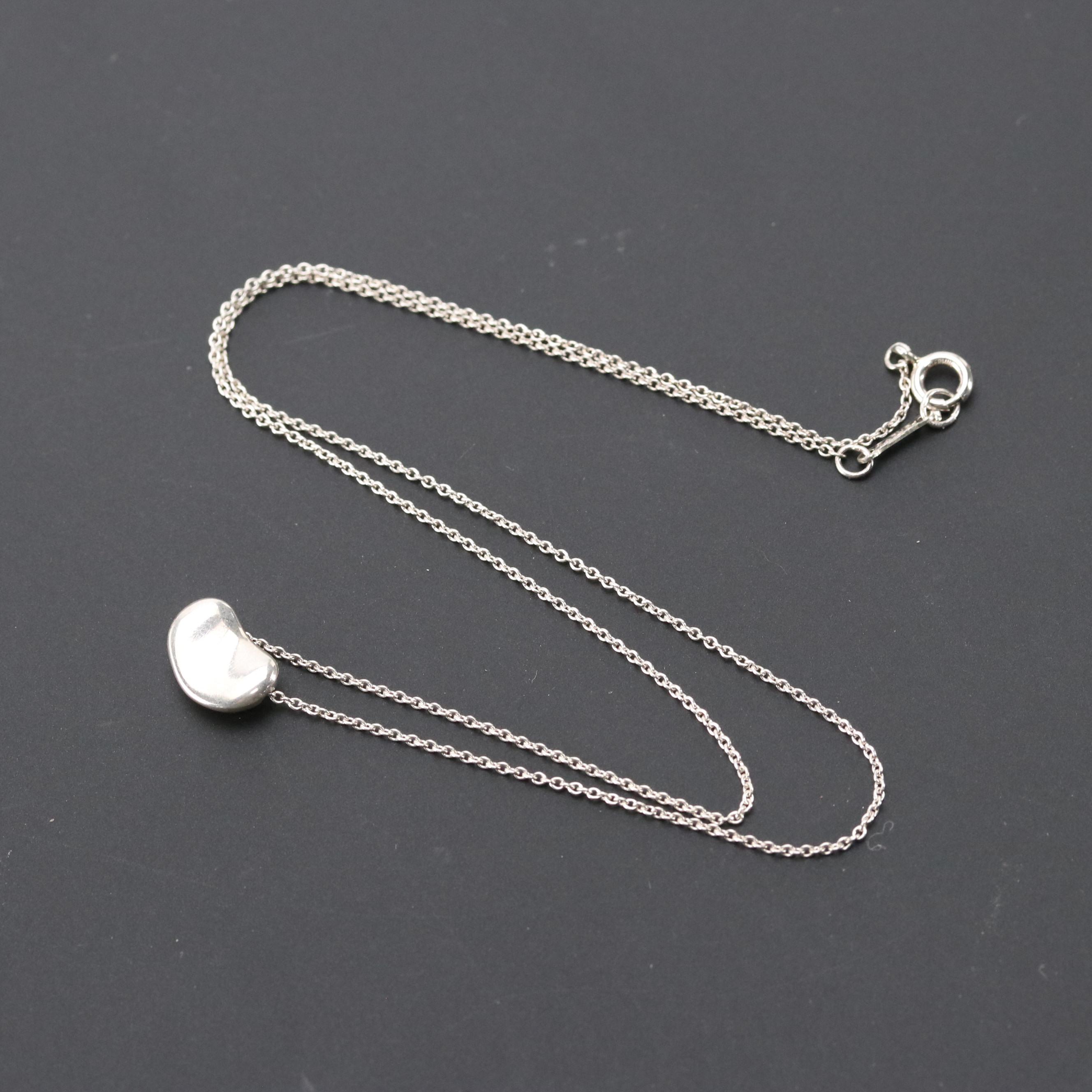 Elsa Peretti for Tiffany & Co. Sterling Bean Design Necklace in Box