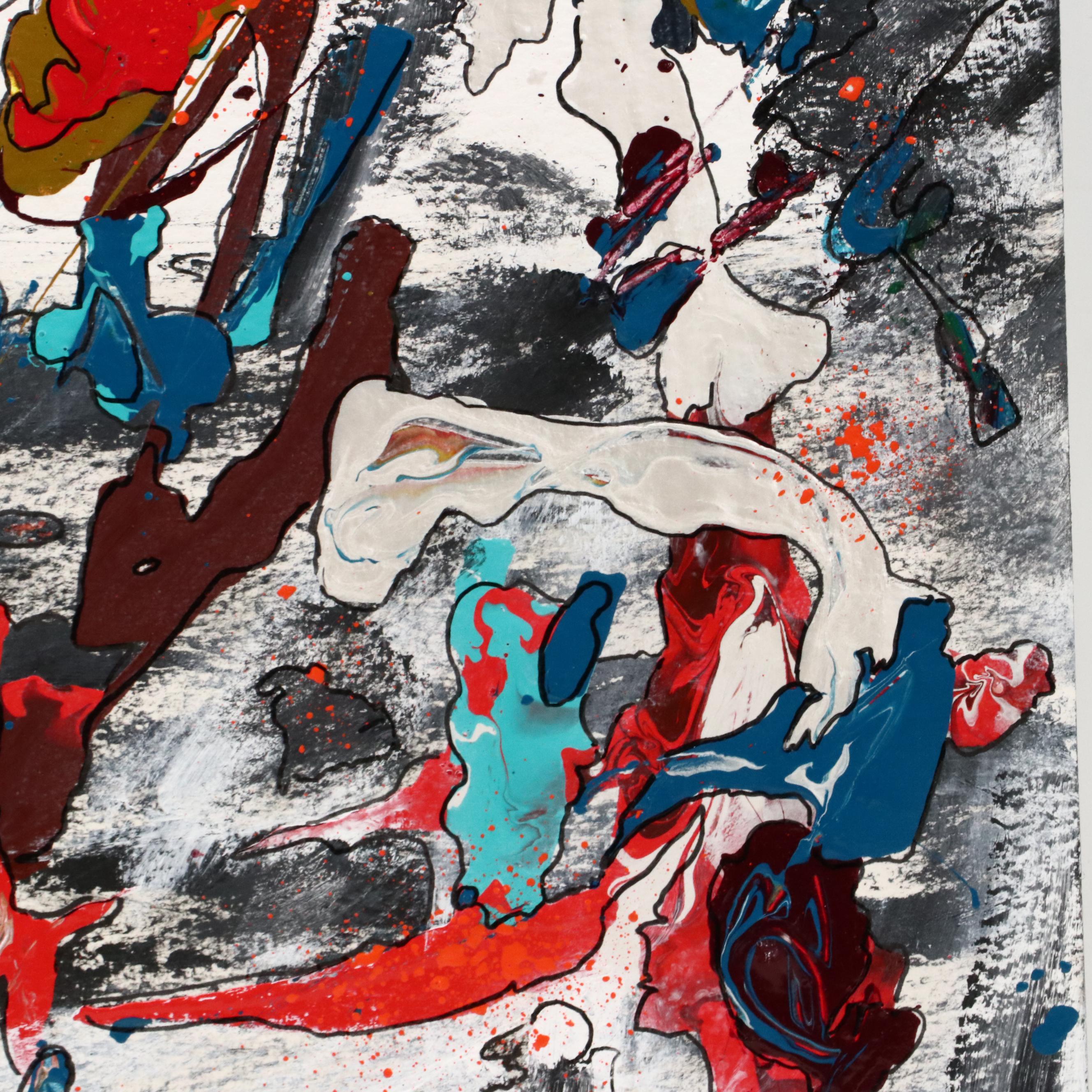 Hilda Epner Abstract Oil Painting, Late 20th Century