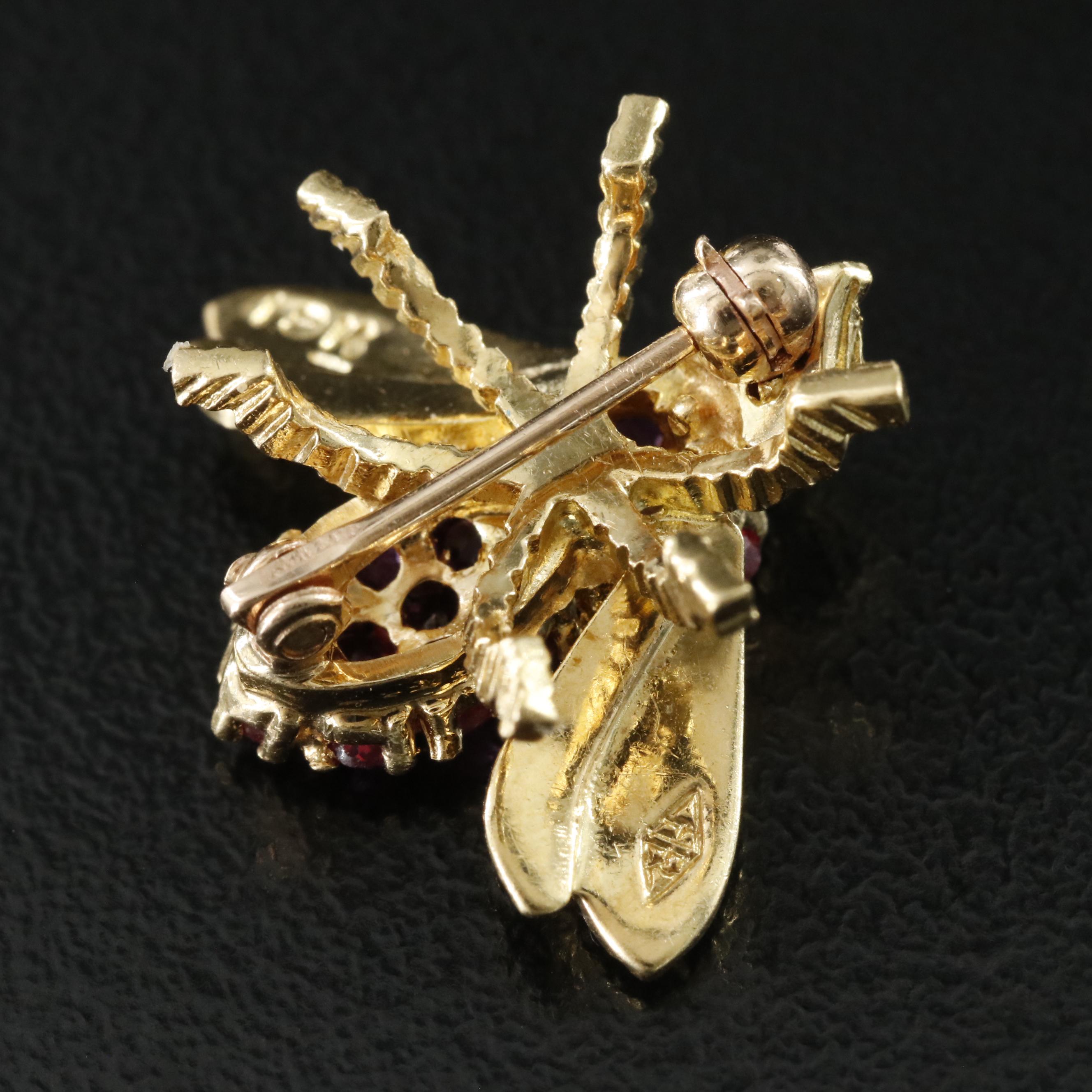 Herbert Rosenthal 18K Ruby and Diamond Bee Pin