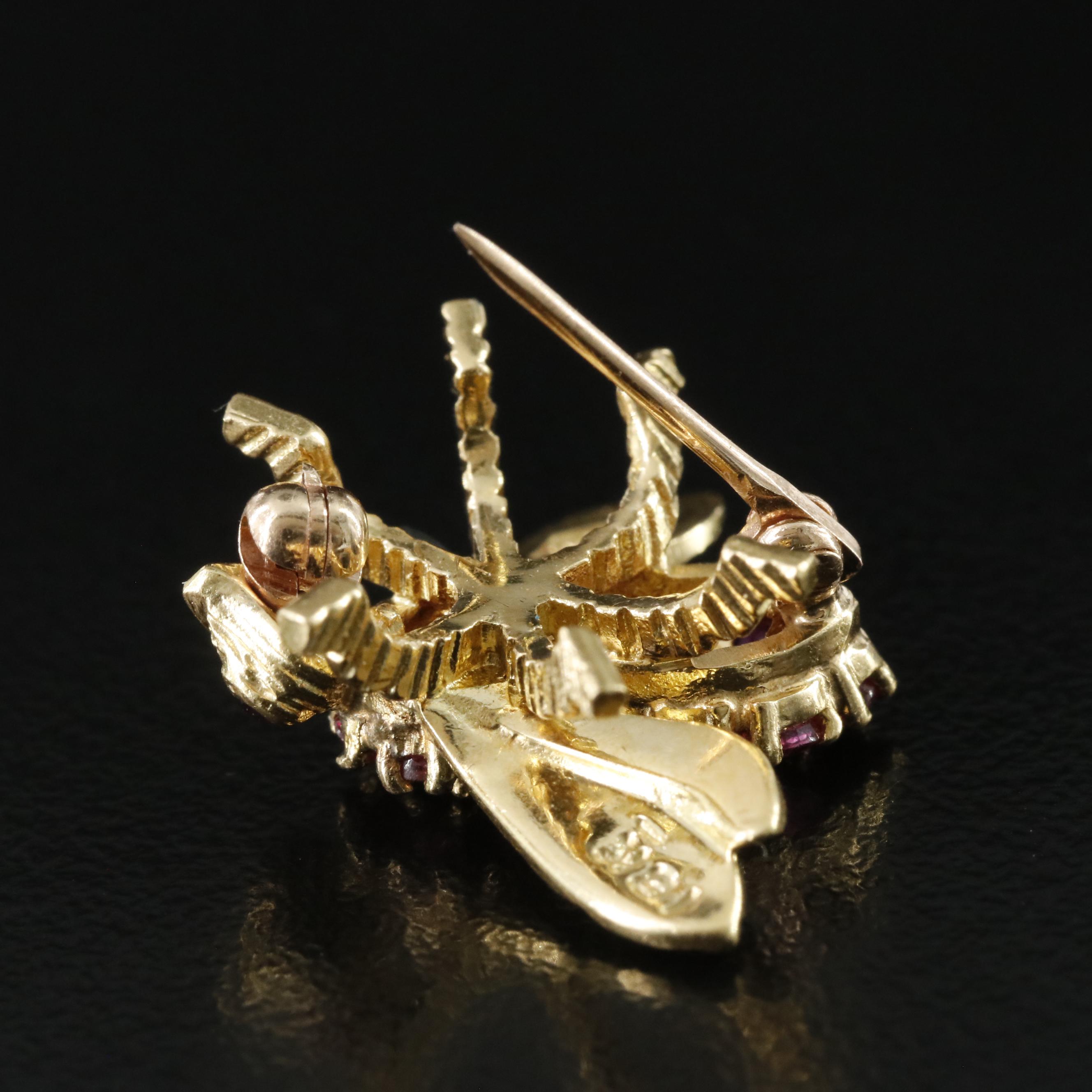 Herbert Rosenthal 18K Ruby and Diamond Bee Pin