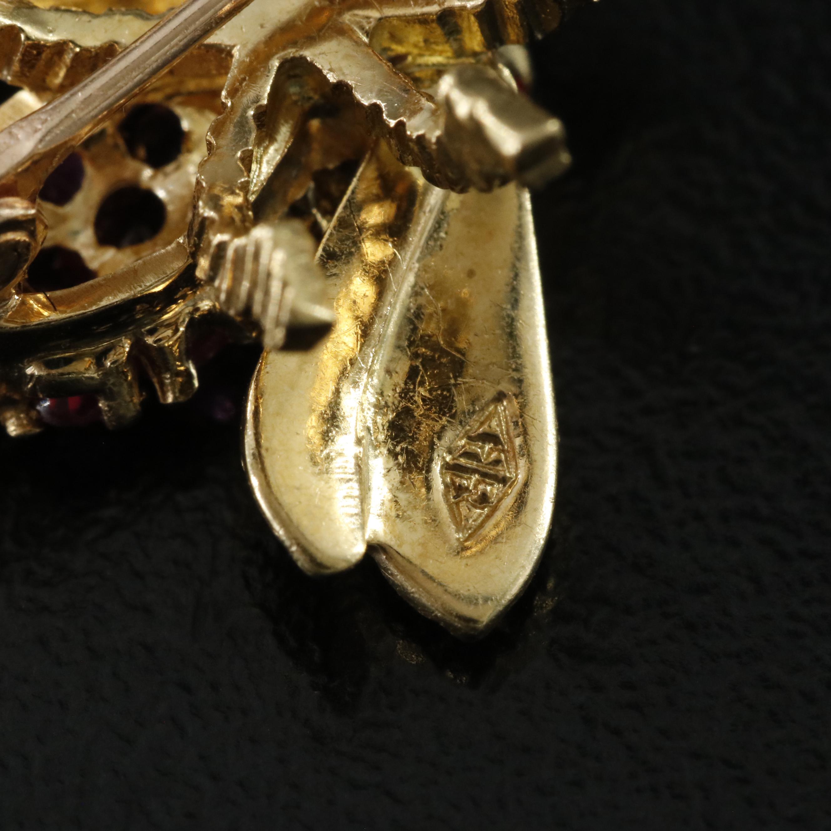 Herbert Rosenthal 18K Ruby and Diamond Bee Pin