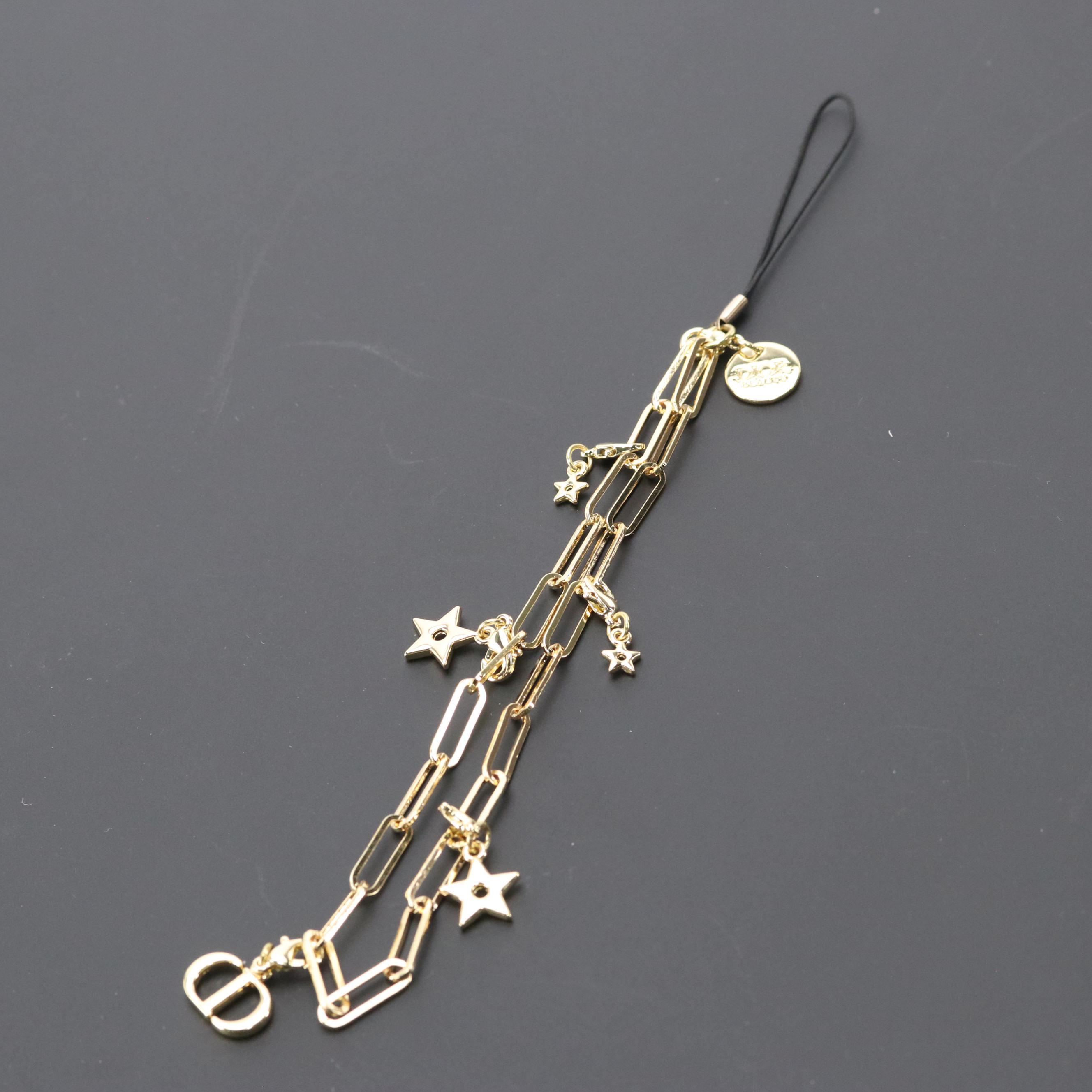 Dior Beauty Promotional Gold Tone Star Chain Phone Charm, With Box