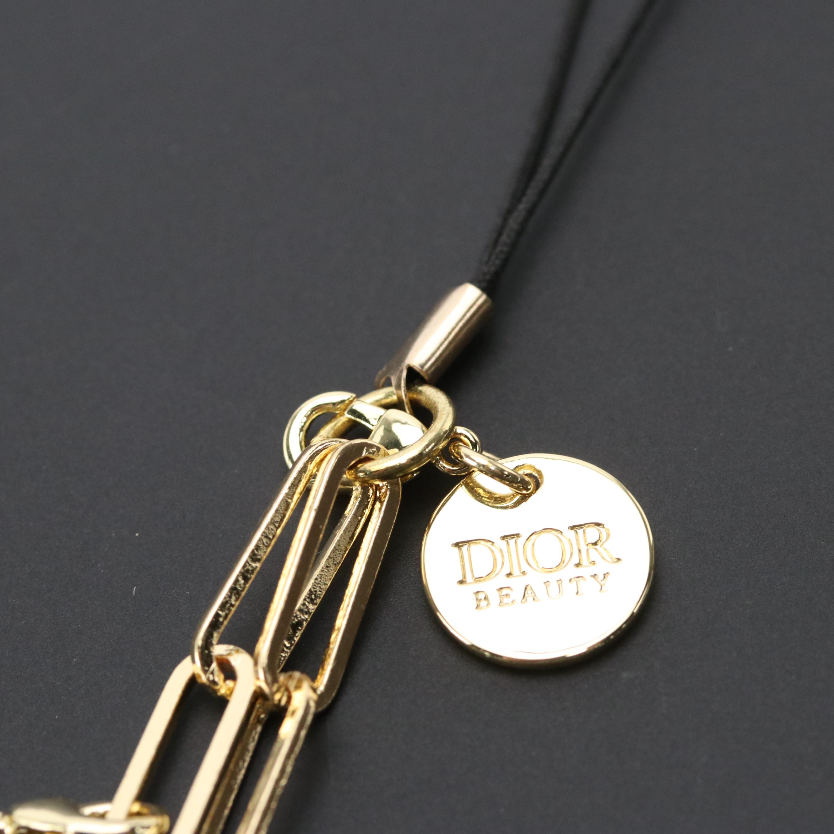 Dior Beauty Promotional Gold Tone Star Chain Phone Charm, With Box