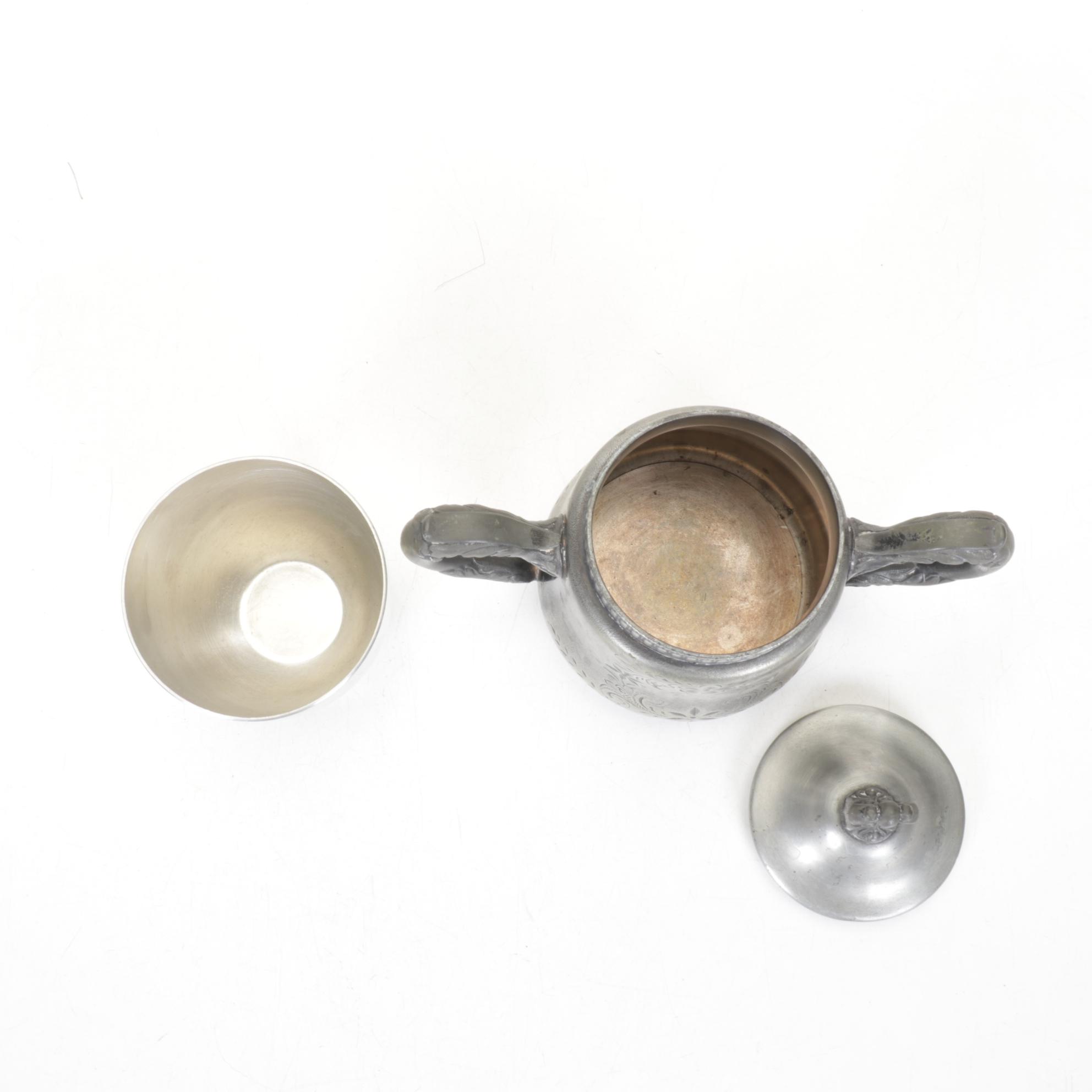 Pewter Sugar & Creamer, Copper Candlesticks, and More