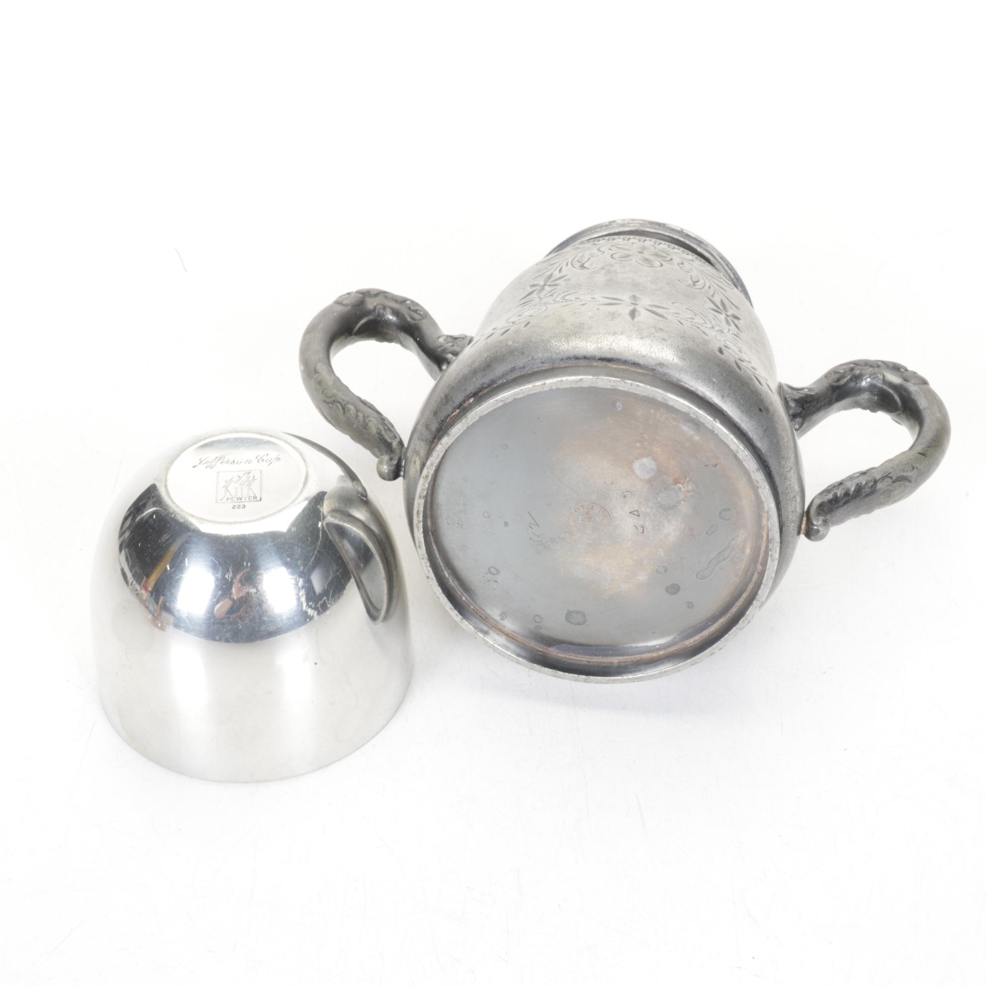 Pewter Sugar & Creamer, Copper Candlesticks, and More