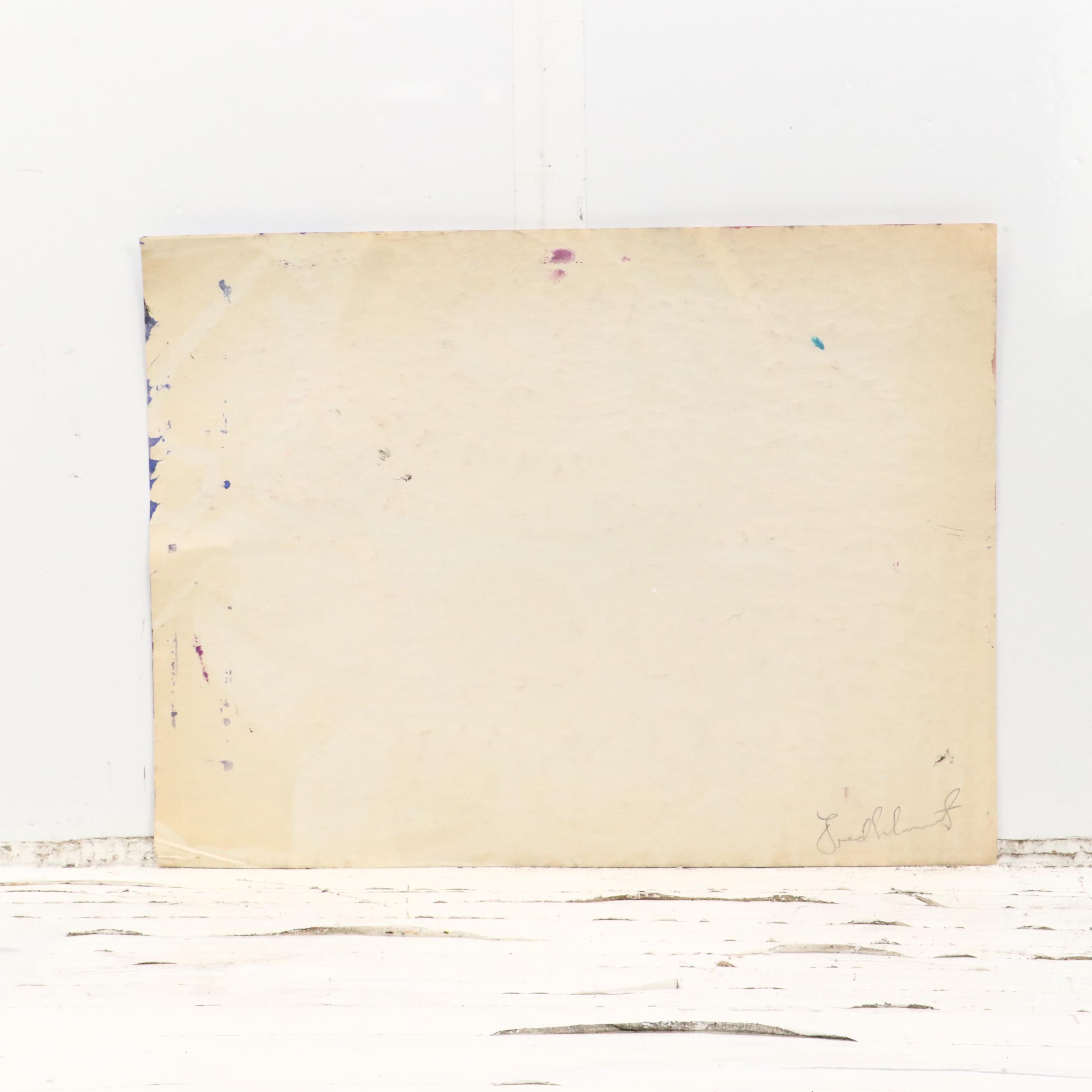 Fred R. Schwartz Modern Gouache and Watercolor Painting, Late 20th Century