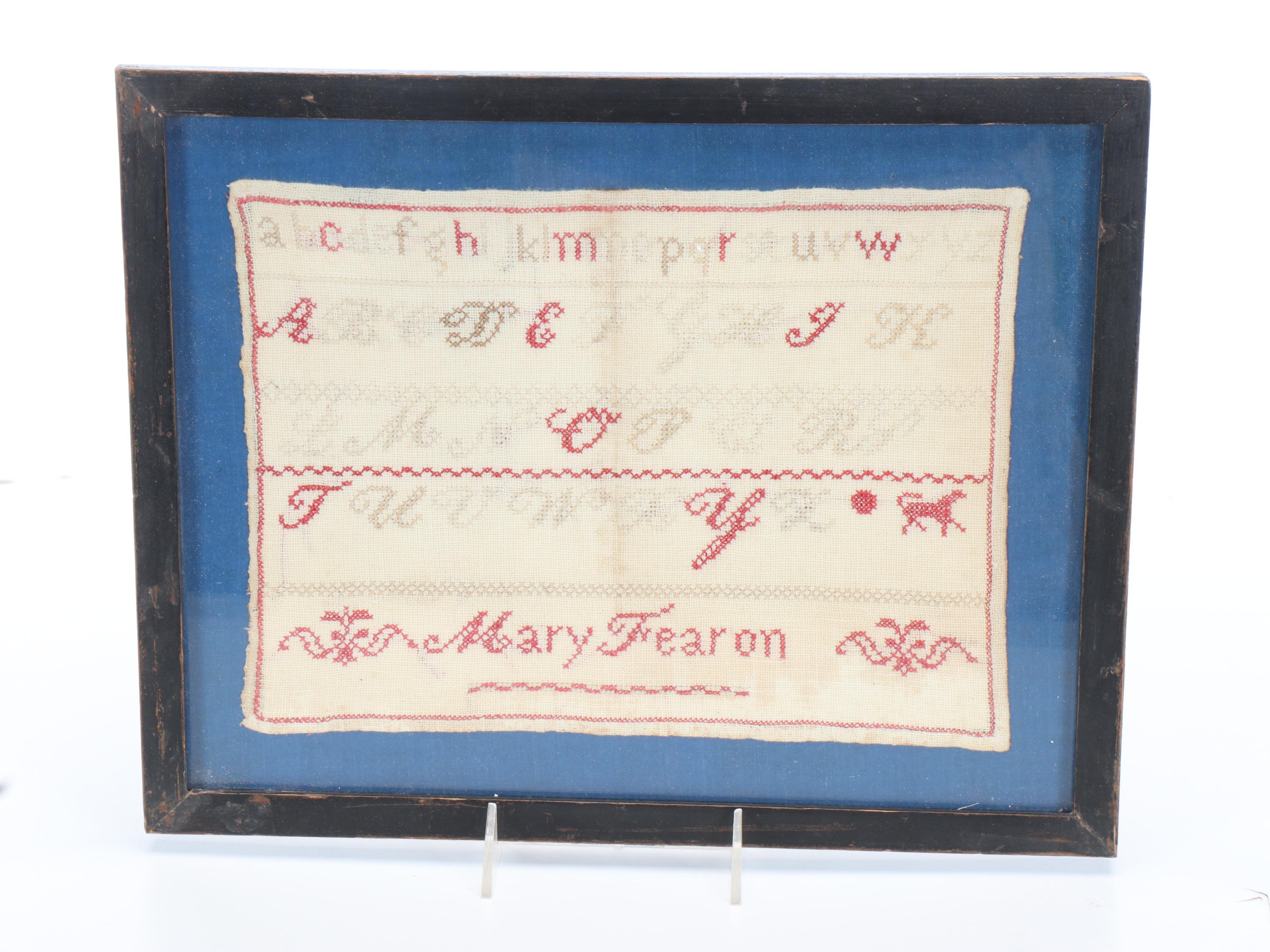 Victorian Hand-Embroidered Crazy Quilt with Alphabet Sampler and More