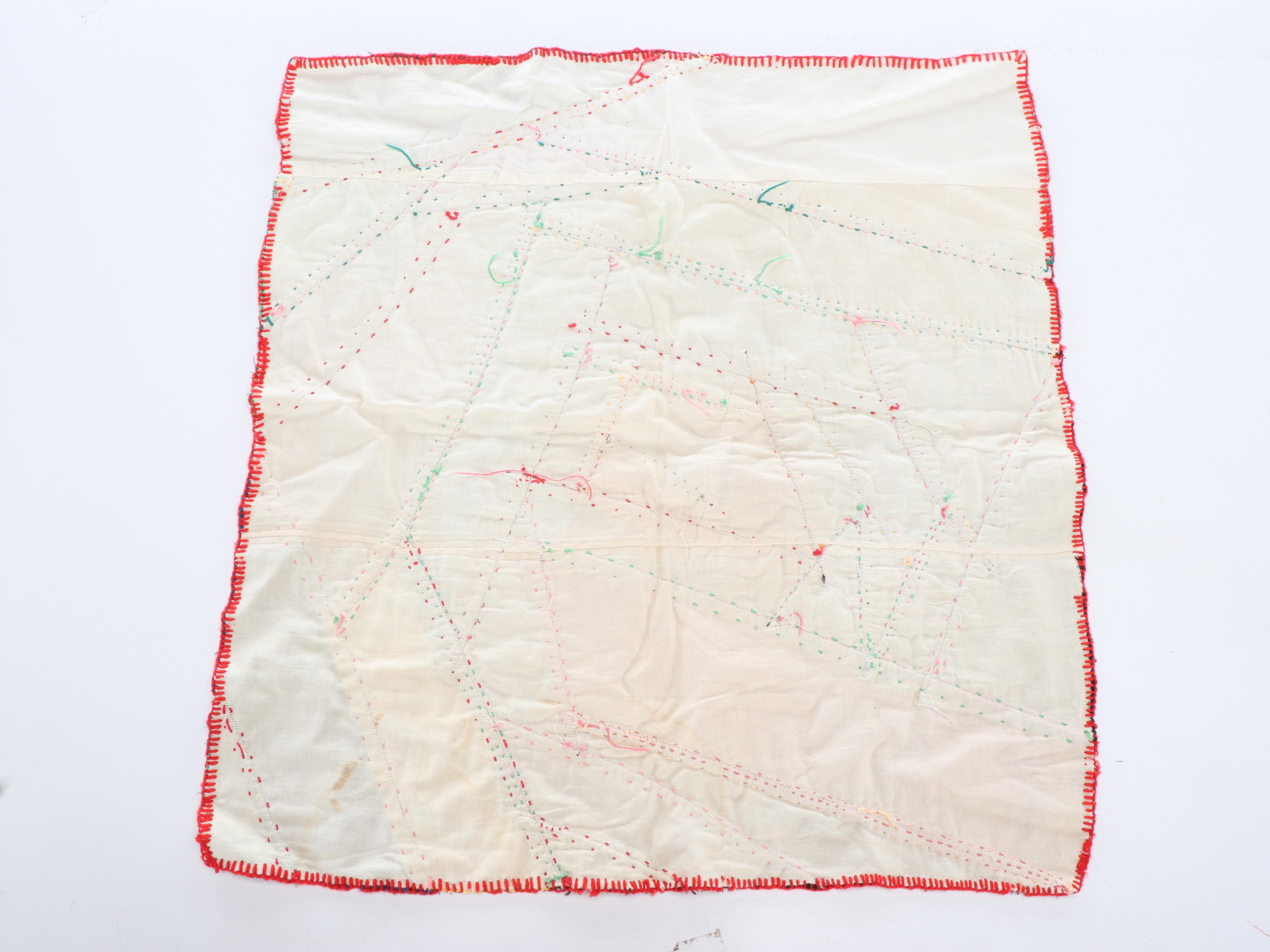 Victorian Hand-Embroidered Crazy Quilt with Alphabet Sampler and More