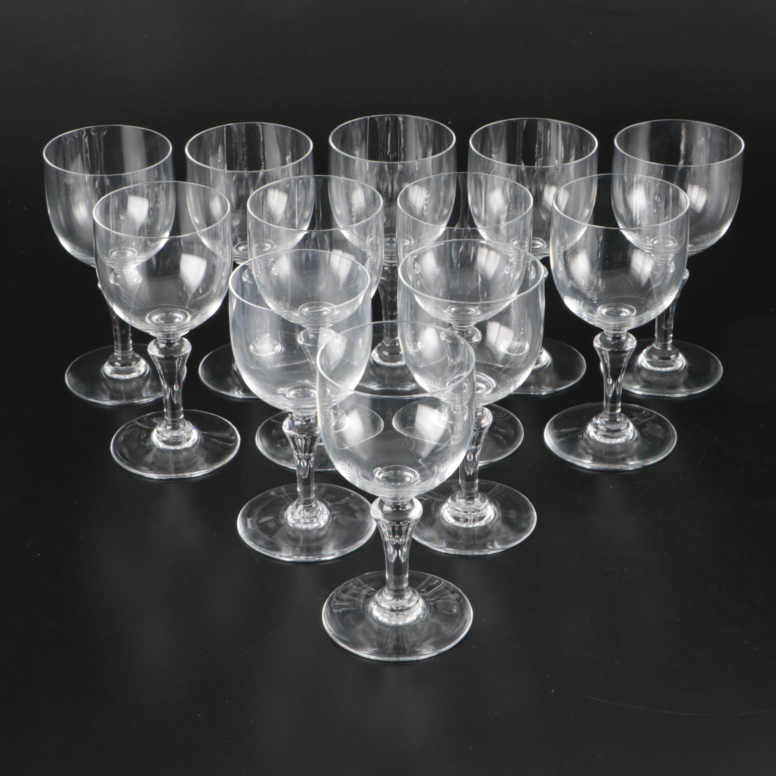 Baccarat "Normandie" Crystal Claret Wine Glasses, Mid to Late 20th Century
