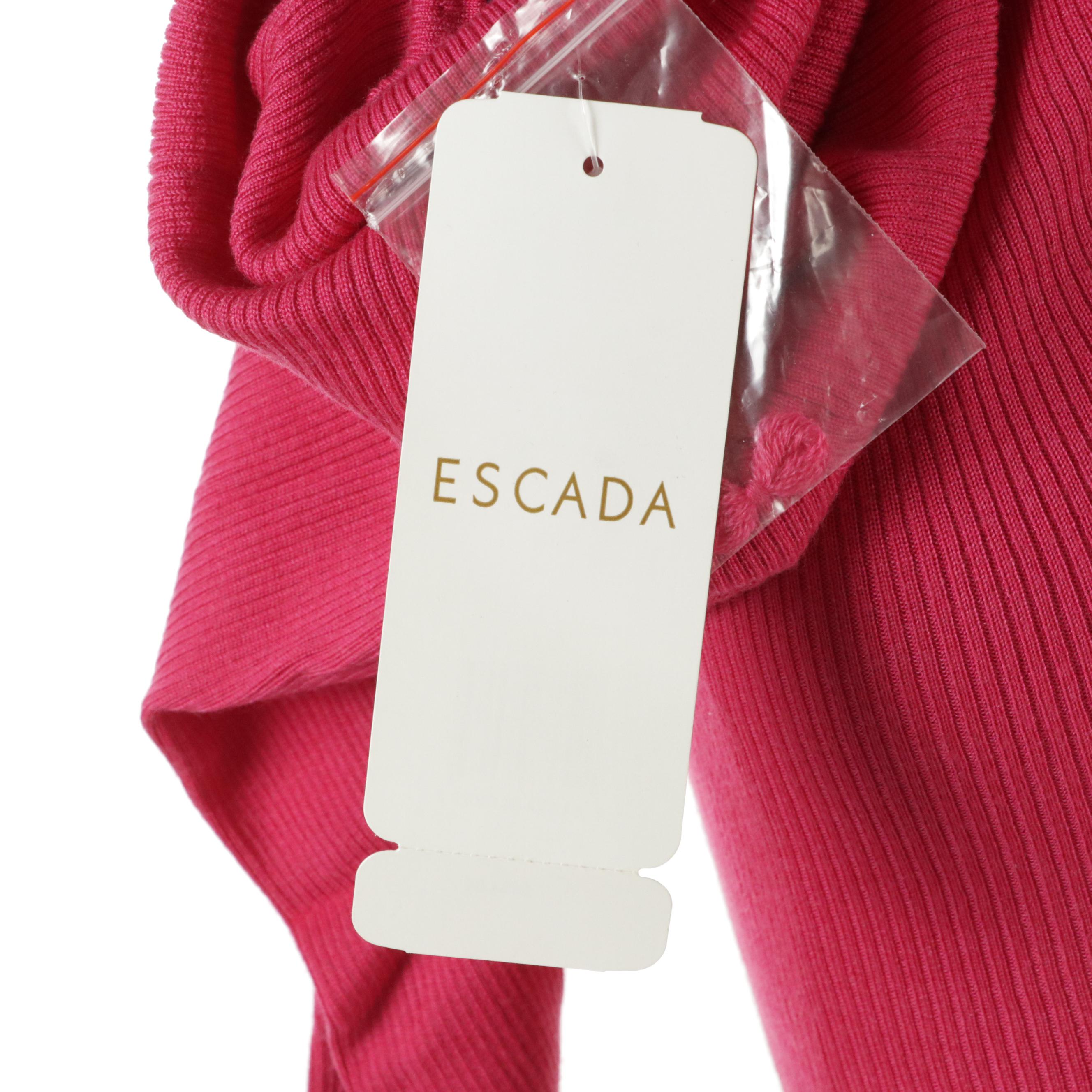 Escada Pink and Brown Silk, Cashmere and Wool Blend Turtleneck Sweaters, W/ Tags