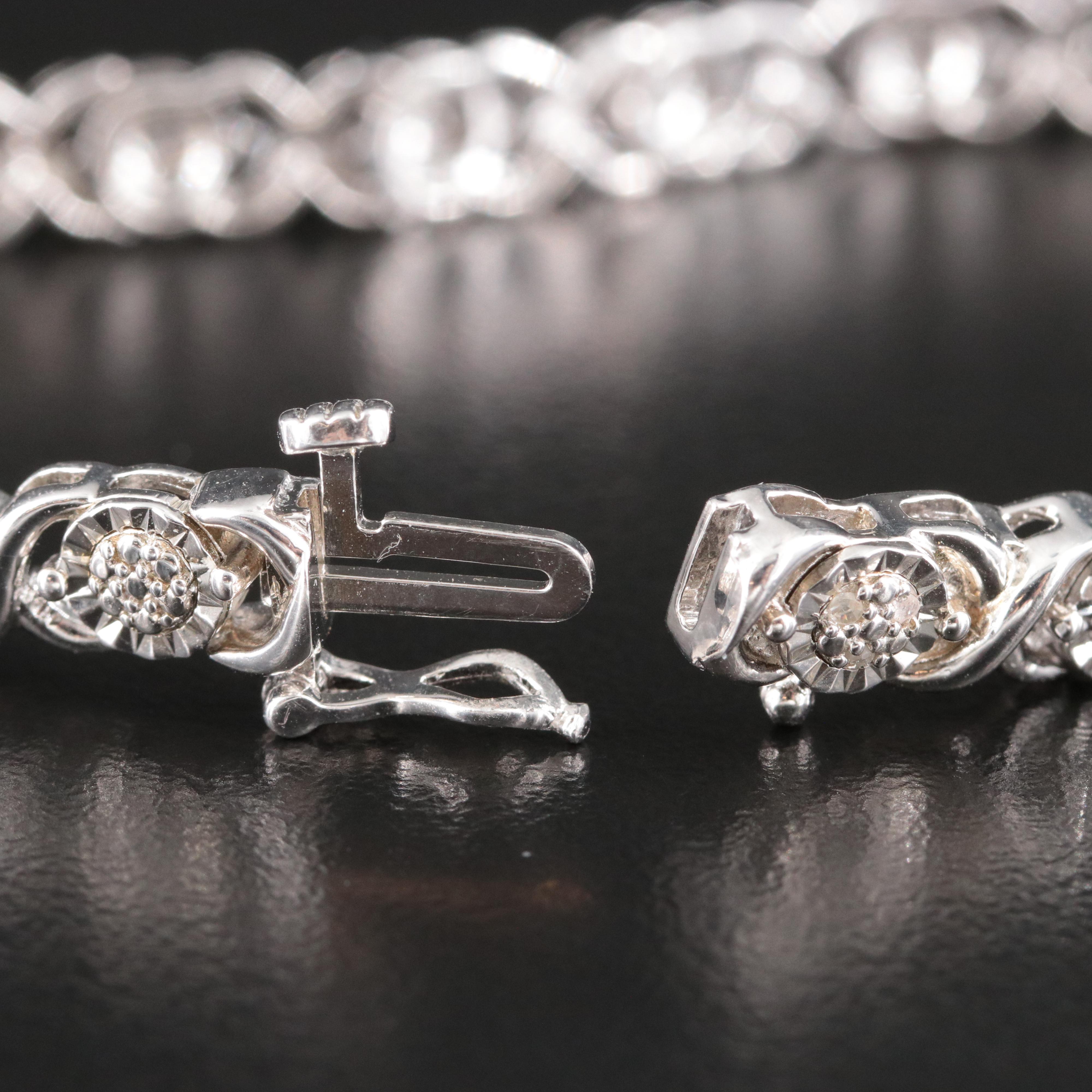 Sterling  Diamond Bracelet