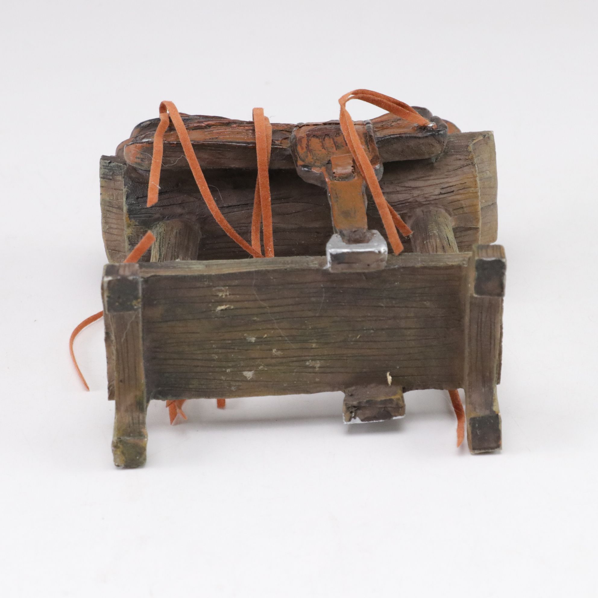 Carved Resin & Porcelain Eagles with American Flag and Western Saddle Figurines