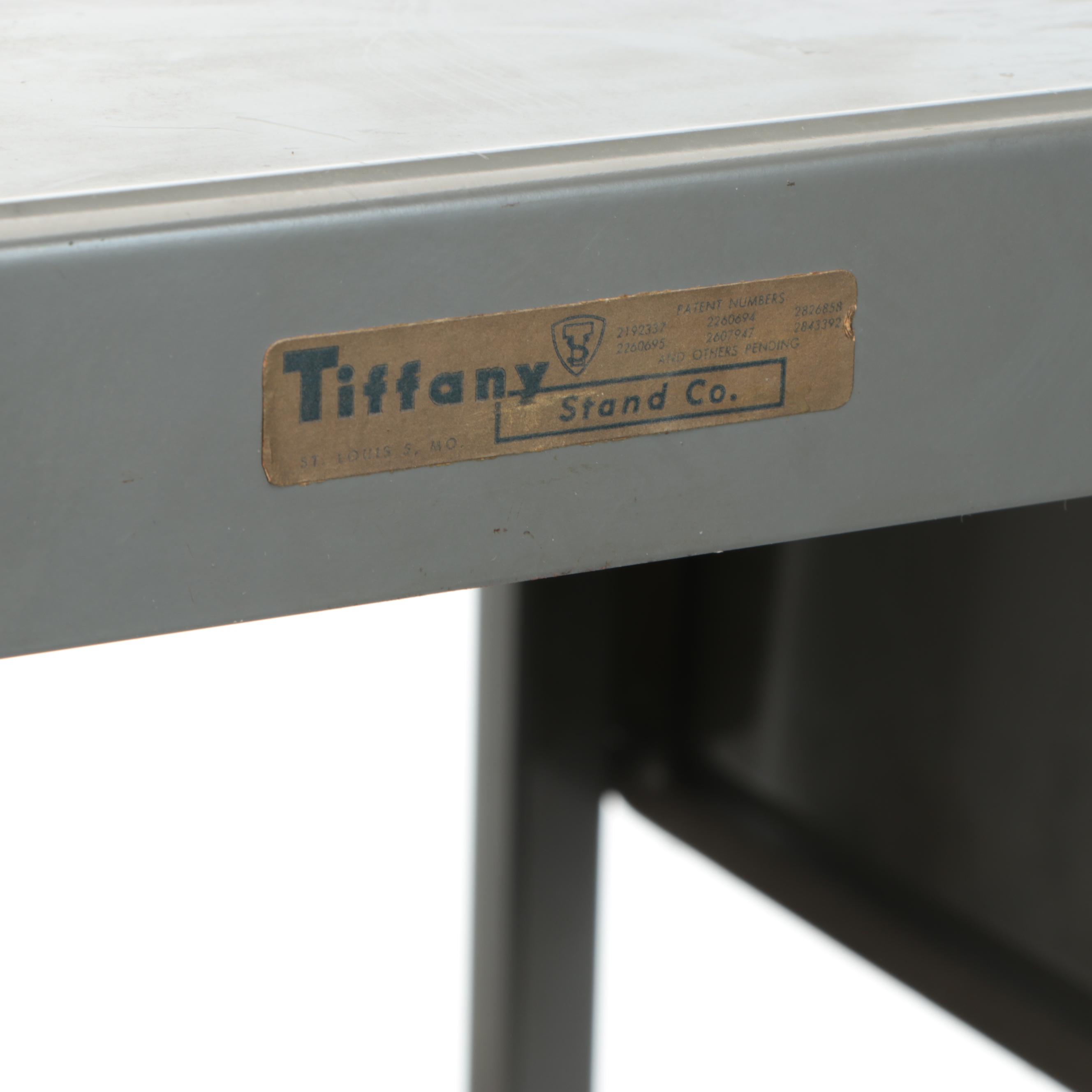 Tiffany Stand Co. Grey Enameled Metal Stand