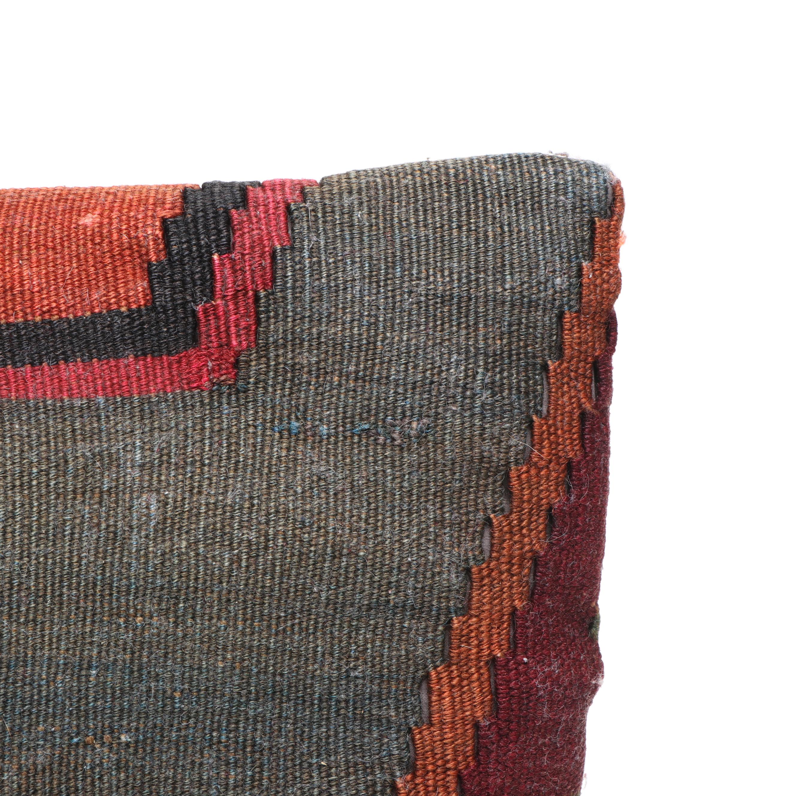 Handwoven Turkish Kilim Rug Faced Accent Pillows