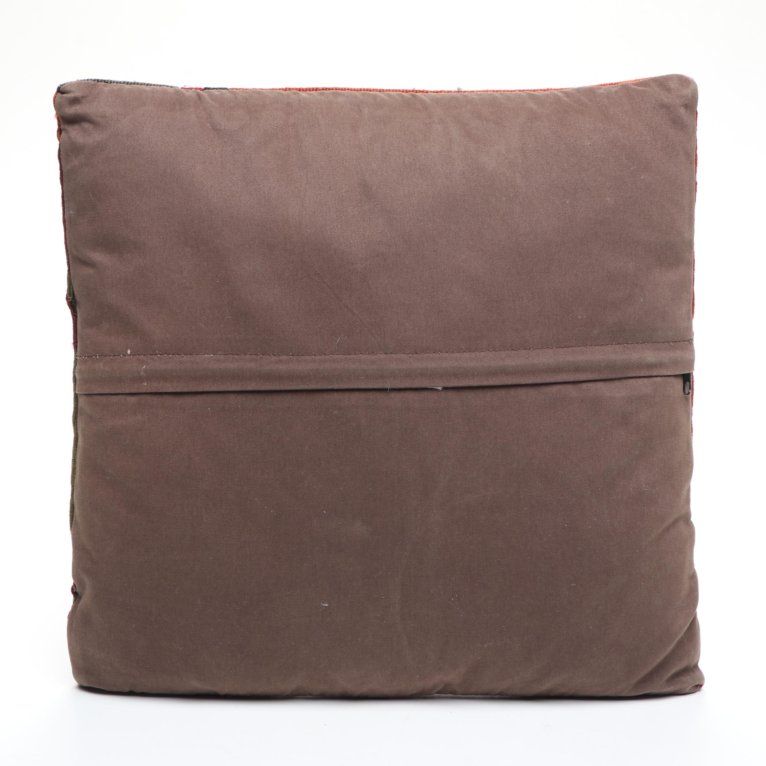 Handwoven Turkish Kilim Rug Faced Accent Pillows