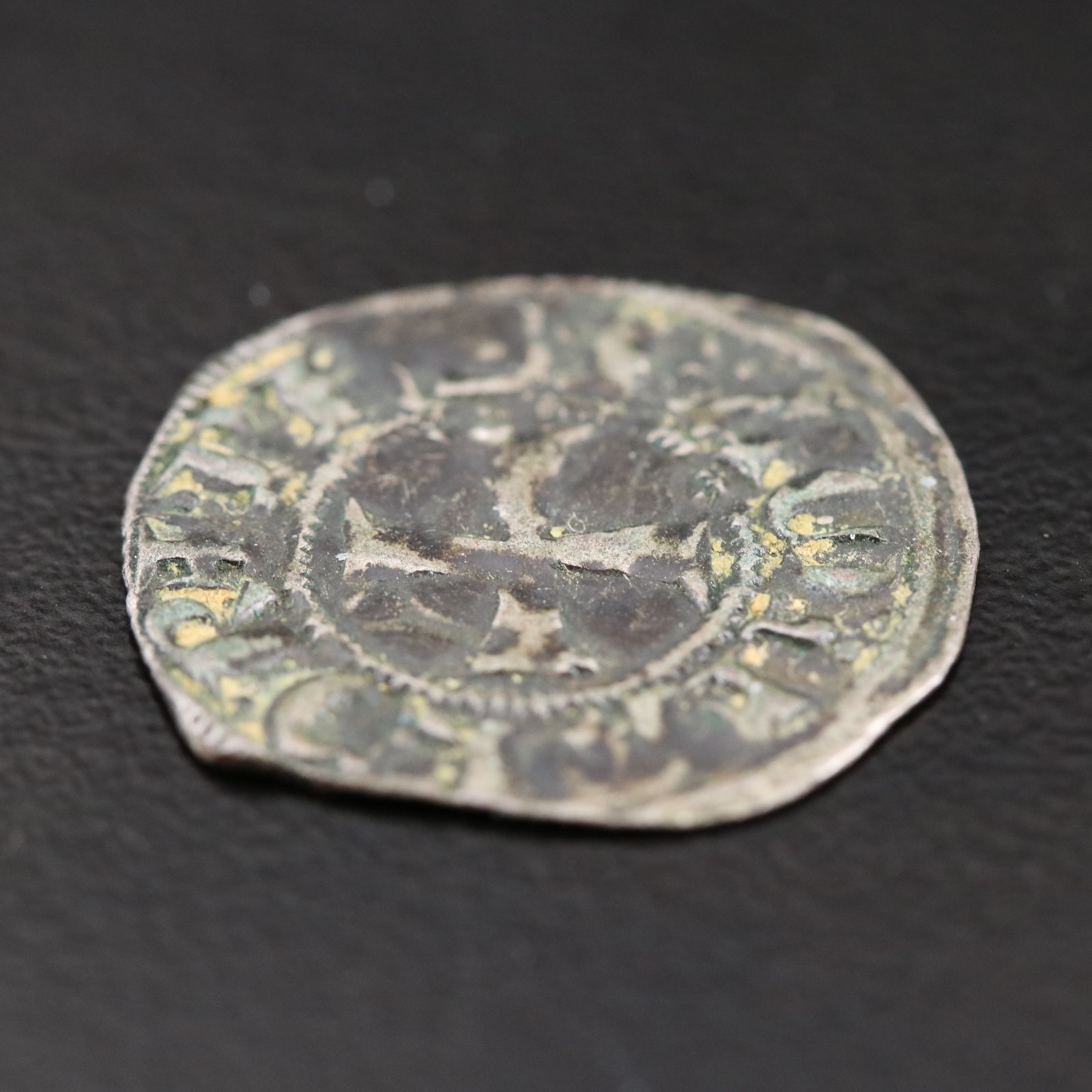 Crusader French States Billon Denier Coin, ca. 1200 A.D.