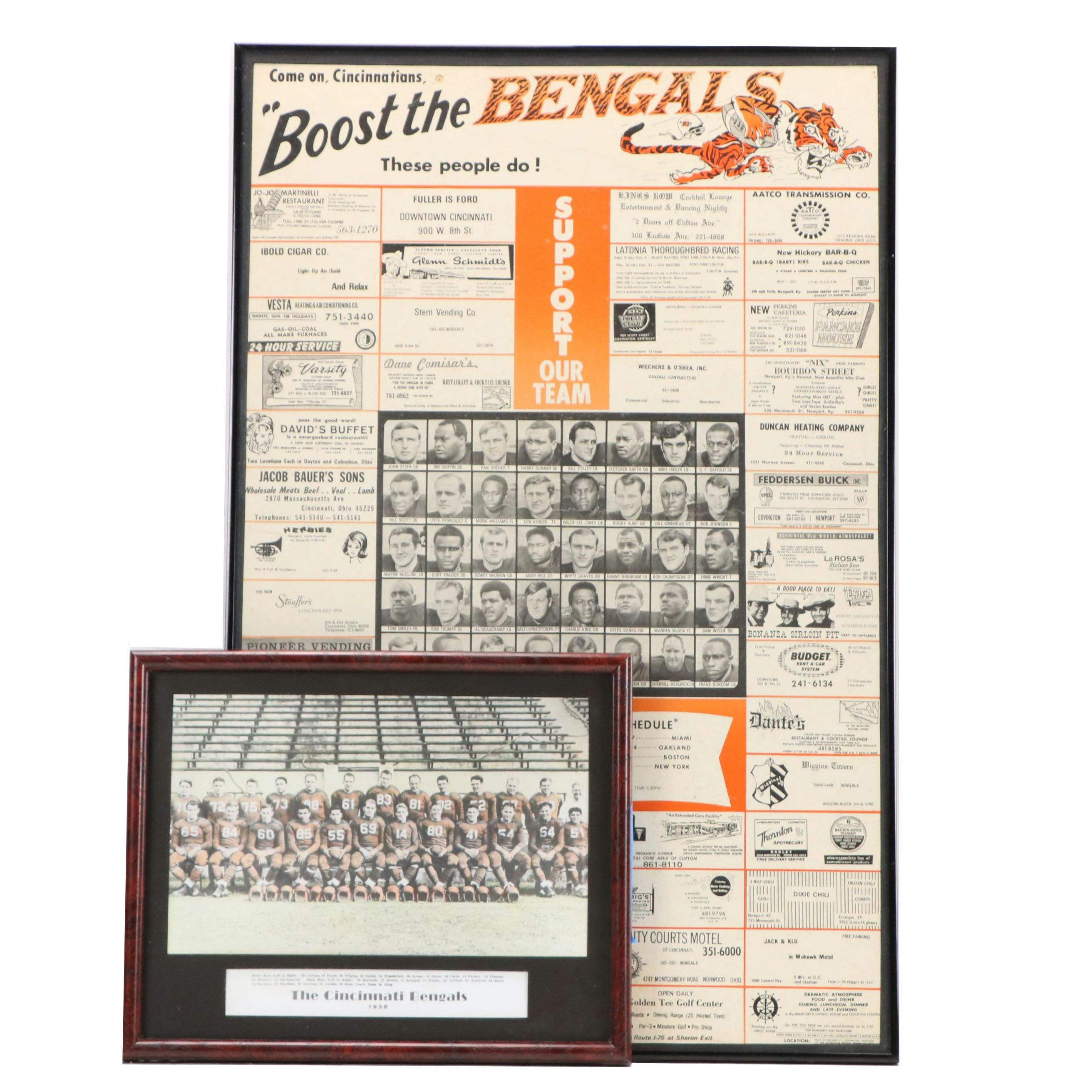 Photomechanical Print "Boost the Bengals" and Other Bengals Photograph, 1968