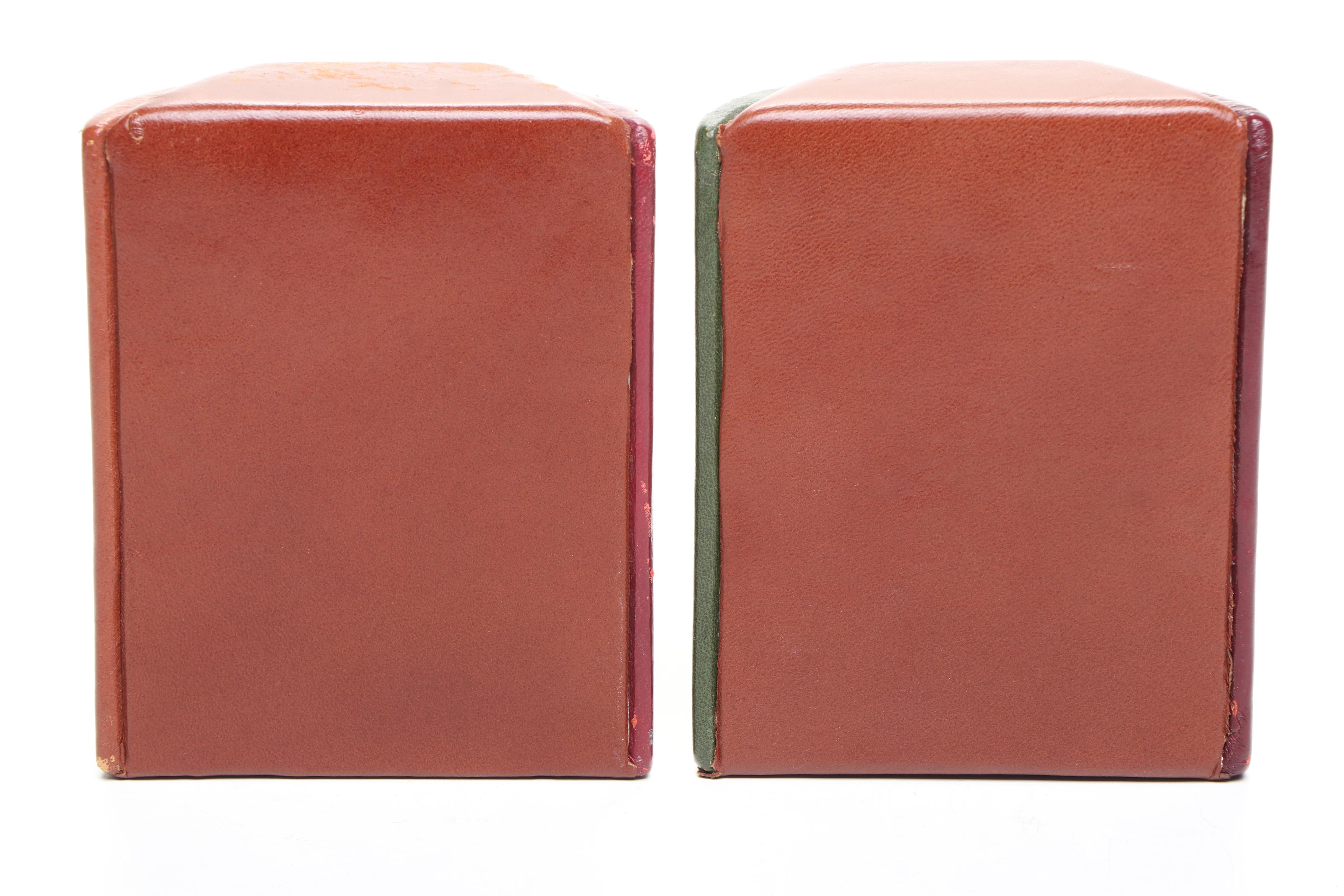 Reed & Barton Silverplate Bowl with Wine Aerator and Leather Bookends