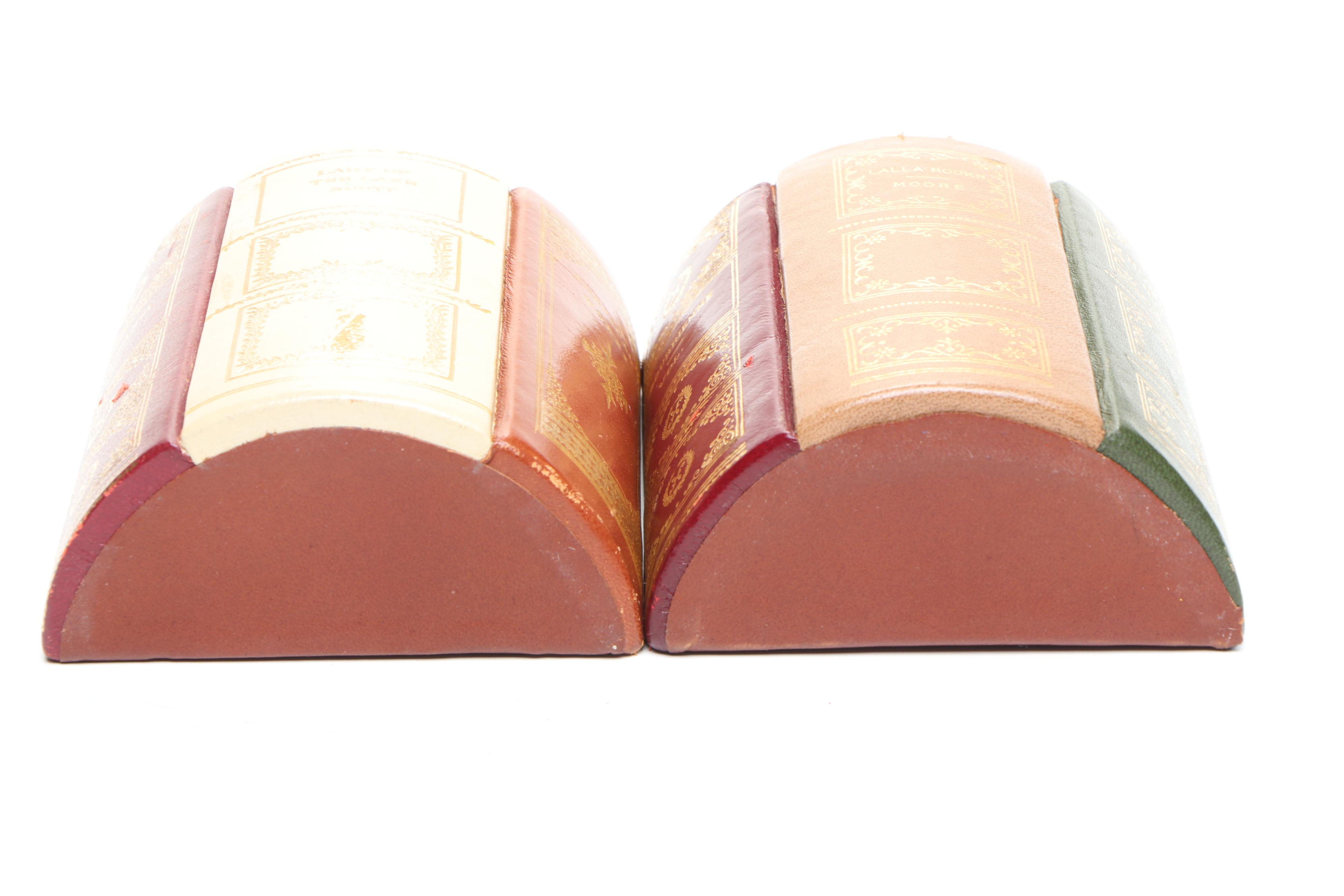 Reed & Barton Silverplate Bowl with Wine Aerator and Leather Bookends