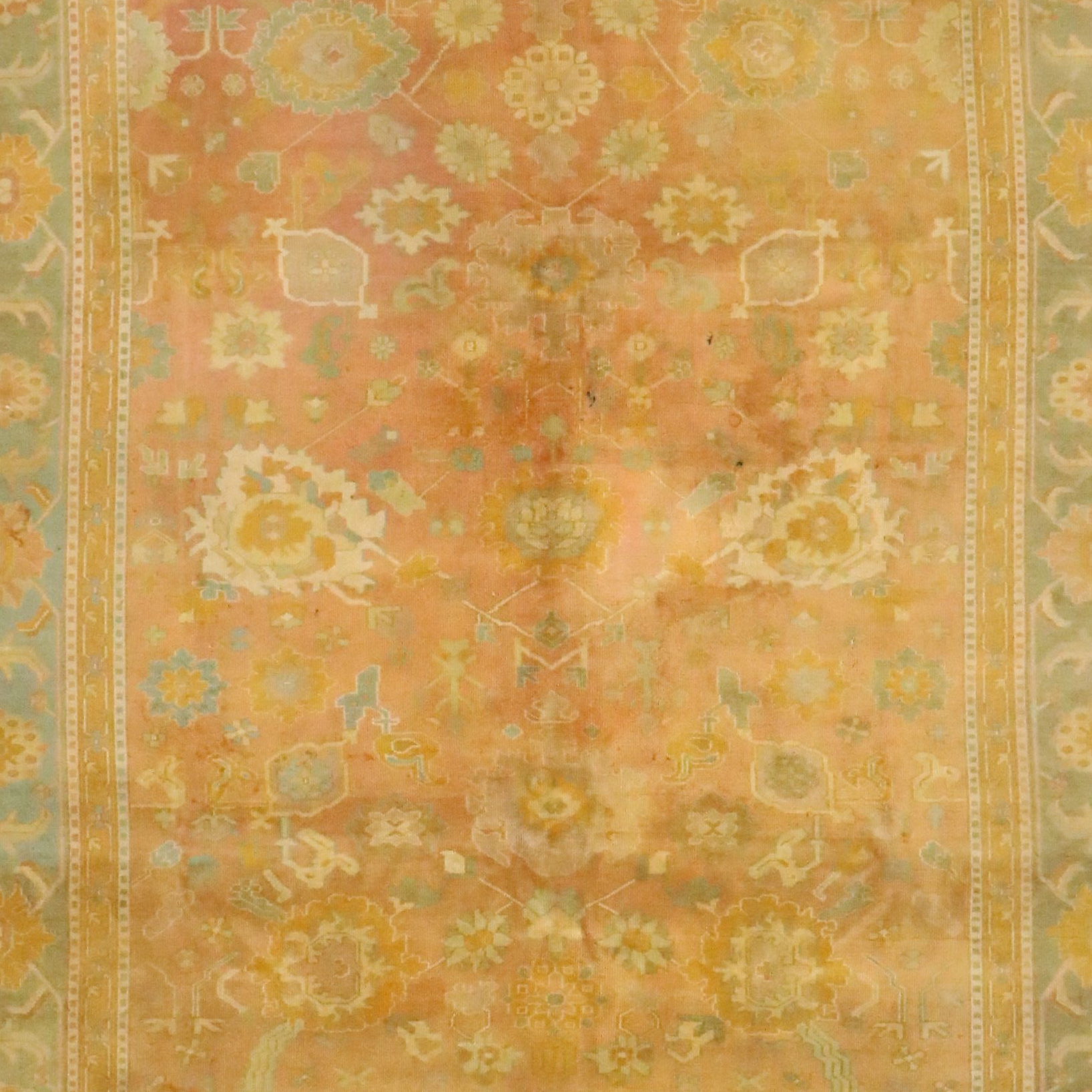 8'3 x 9'9 Hand-Knotted Turkish Oushak Area Rug