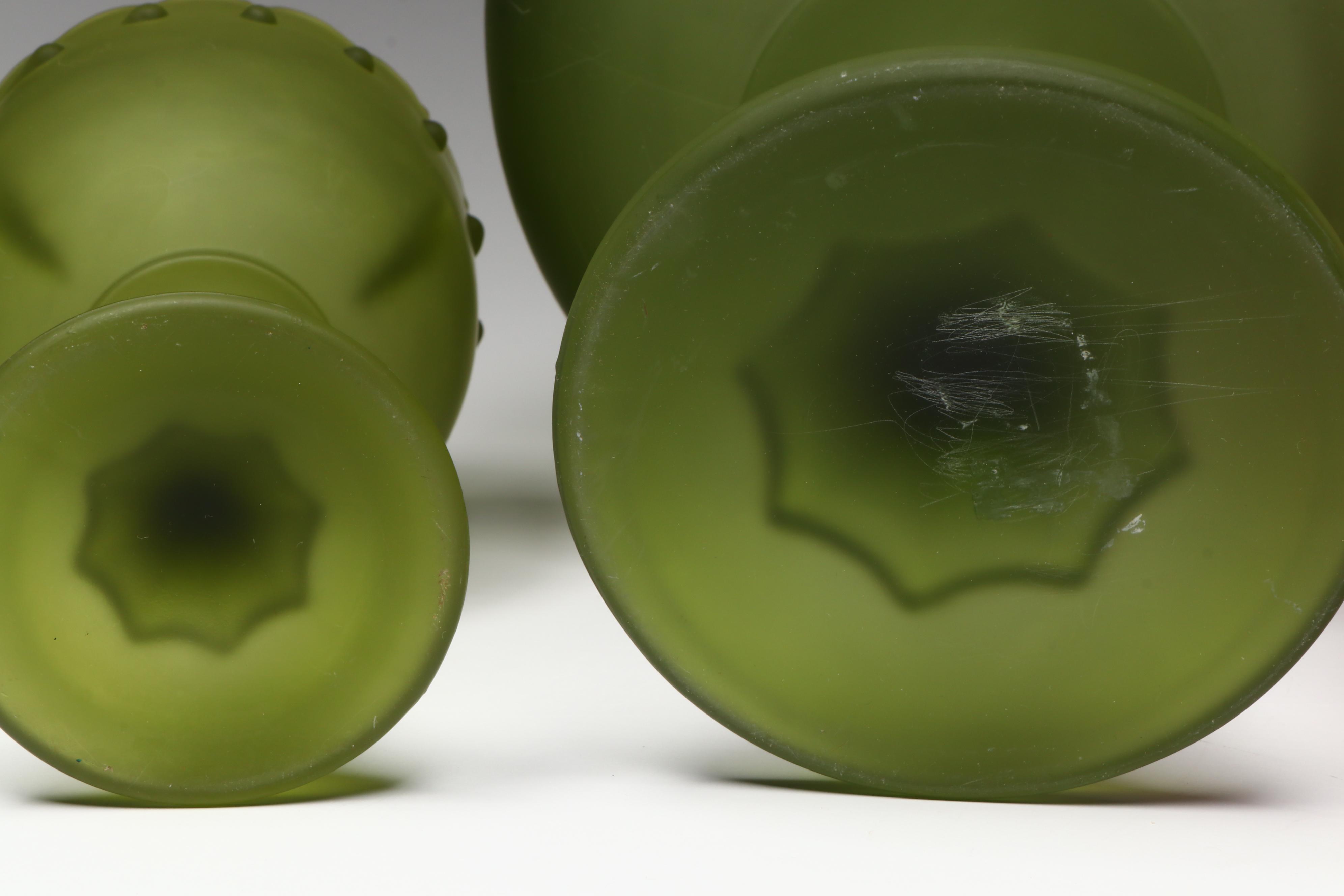 Indiana "Teardrop" with Other Stain Glass Vases and Decor, Mid to Late 20th C.