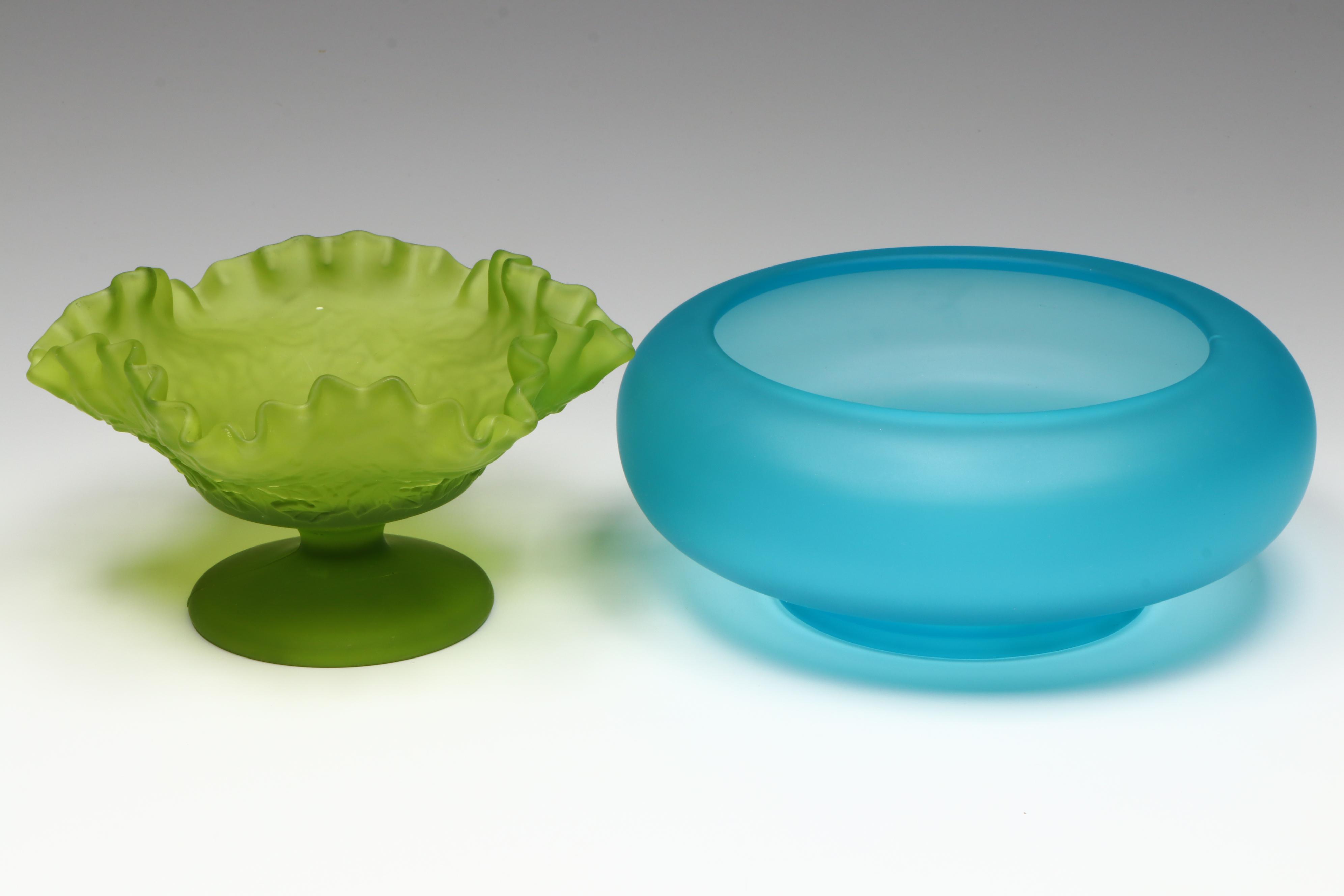 Indiana "Teardrop" with Other Stain Glass Vases and Decor, Mid to Late 20th C.