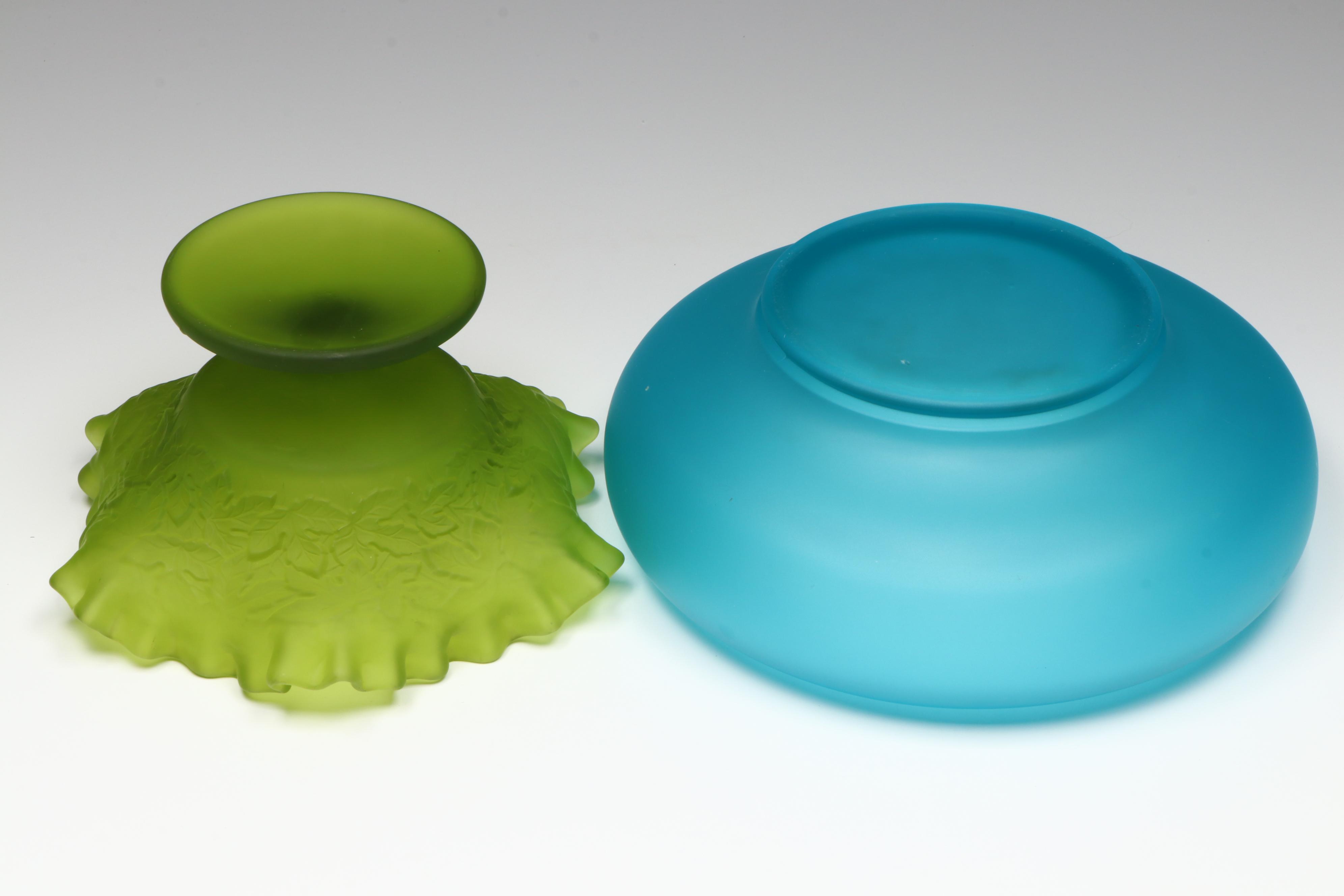 Indiana "Teardrop" with Other Stain Glass Vases and Decor, Mid to Late 20th C.