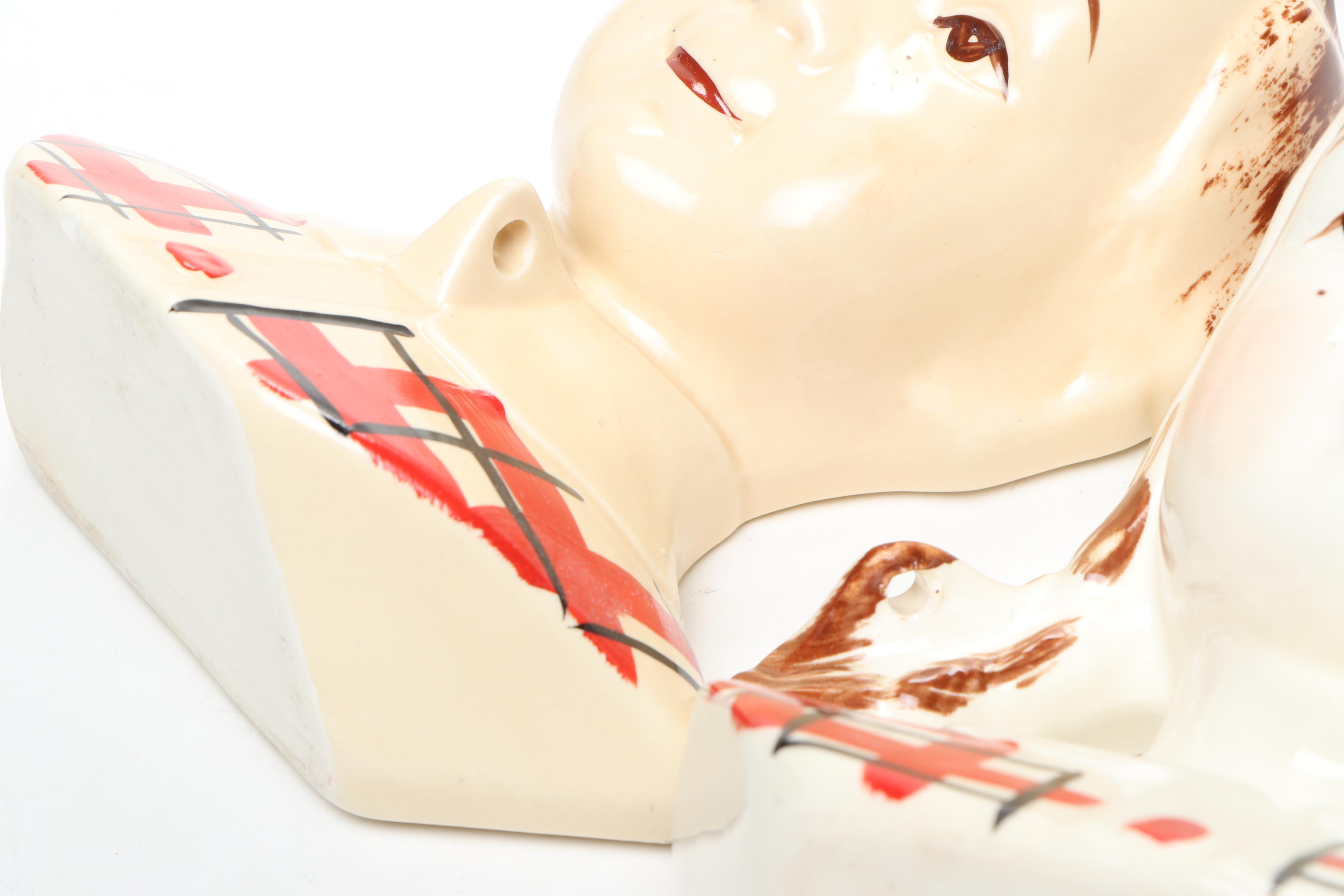 Stanford "Jean and Sandy" Ceramic Wall Pockets, Mid-20th Century