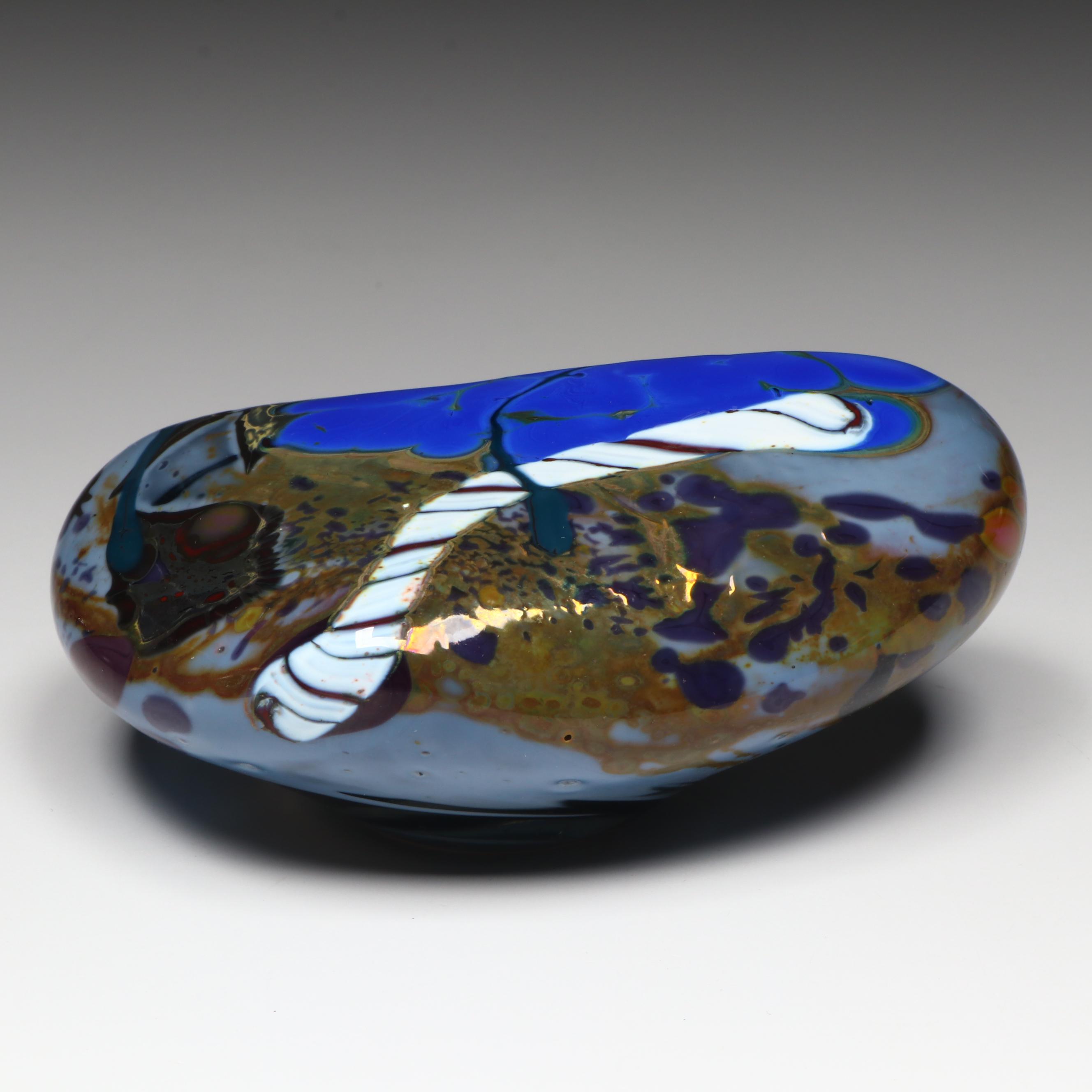 James R. Wilbat Art Glass Paperweight, 1985