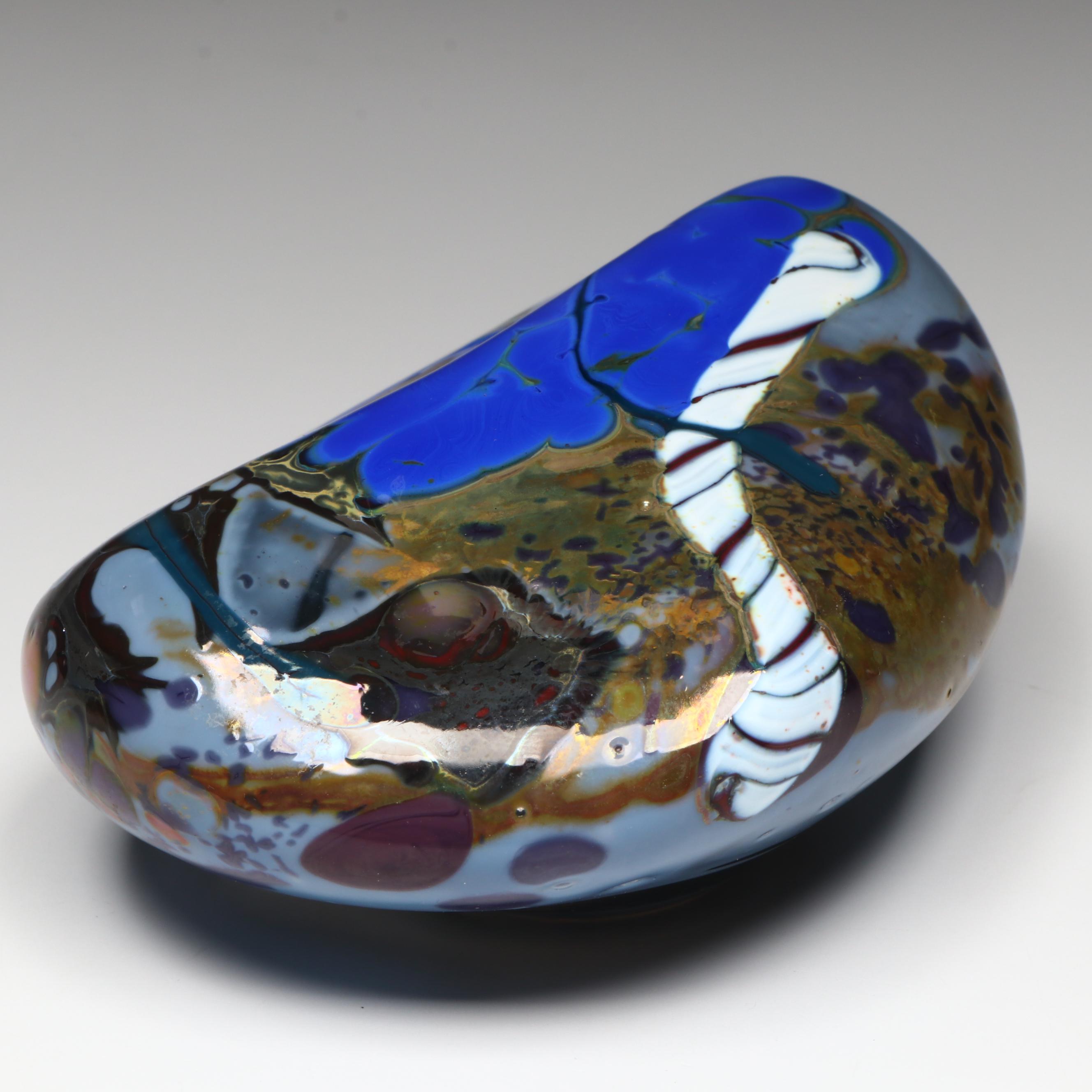 James R. Wilbat Art Glass Paperweight, 1985