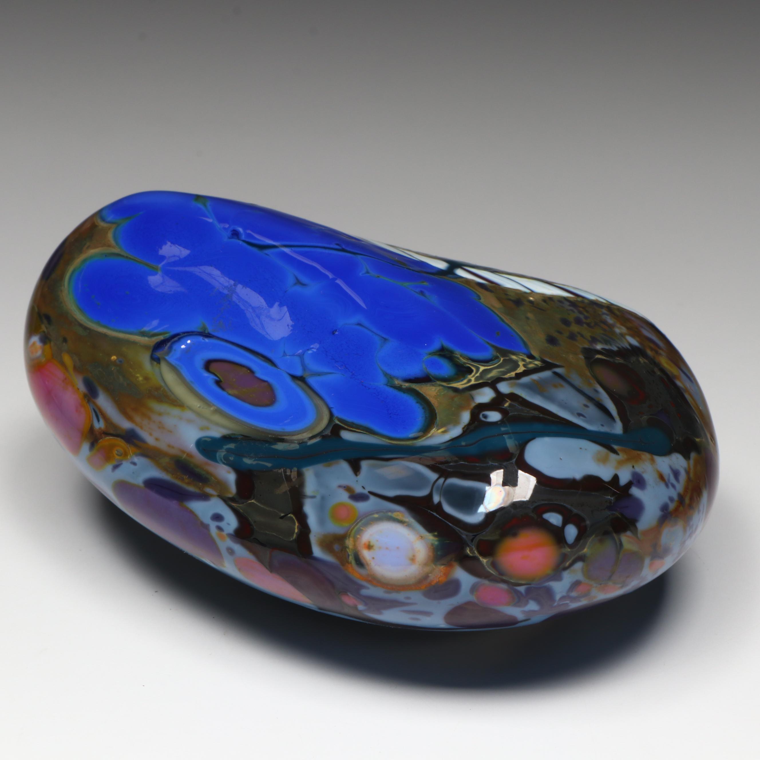 James R. Wilbat Art Glass Paperweight, 1985