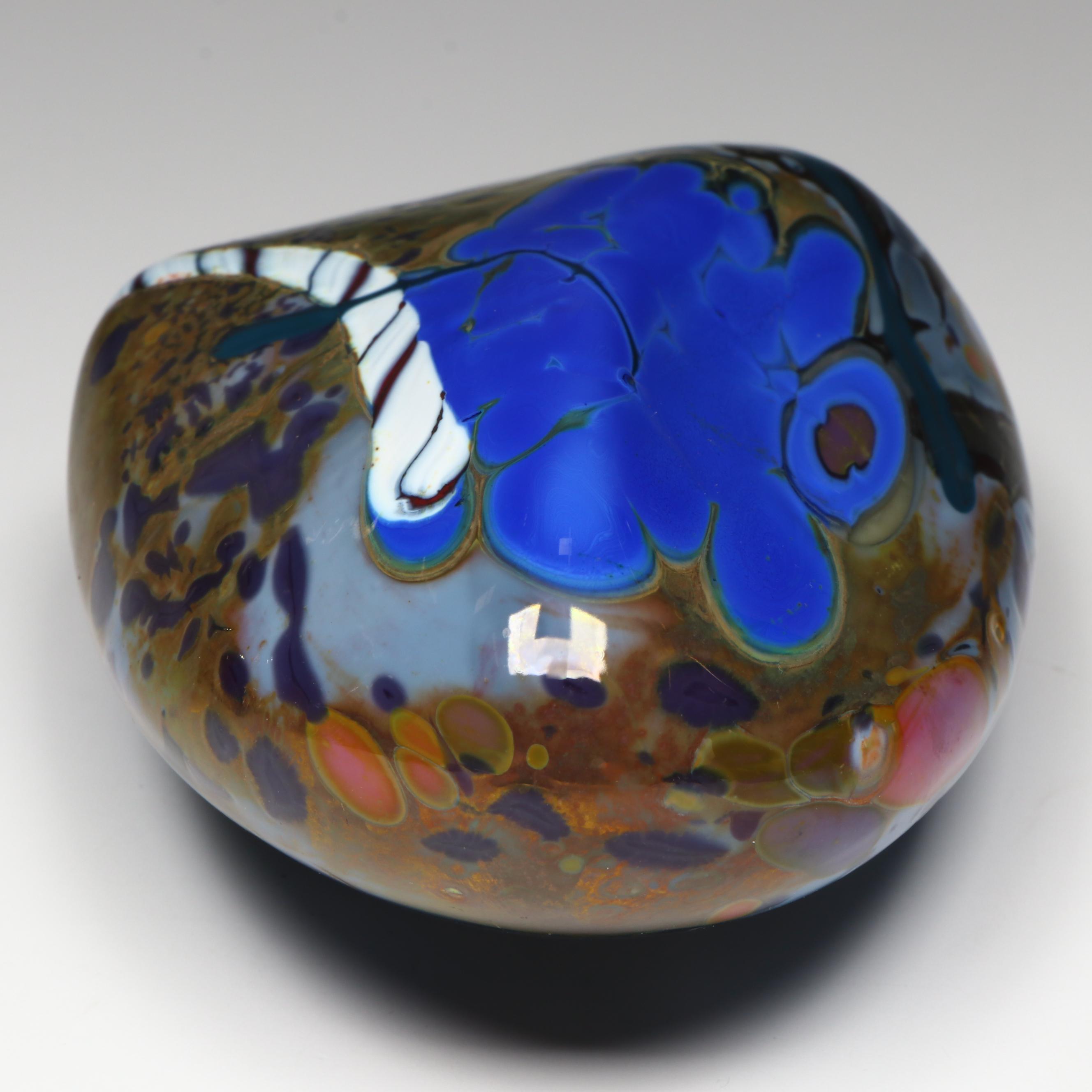 James R. Wilbat Art Glass Paperweight, 1985