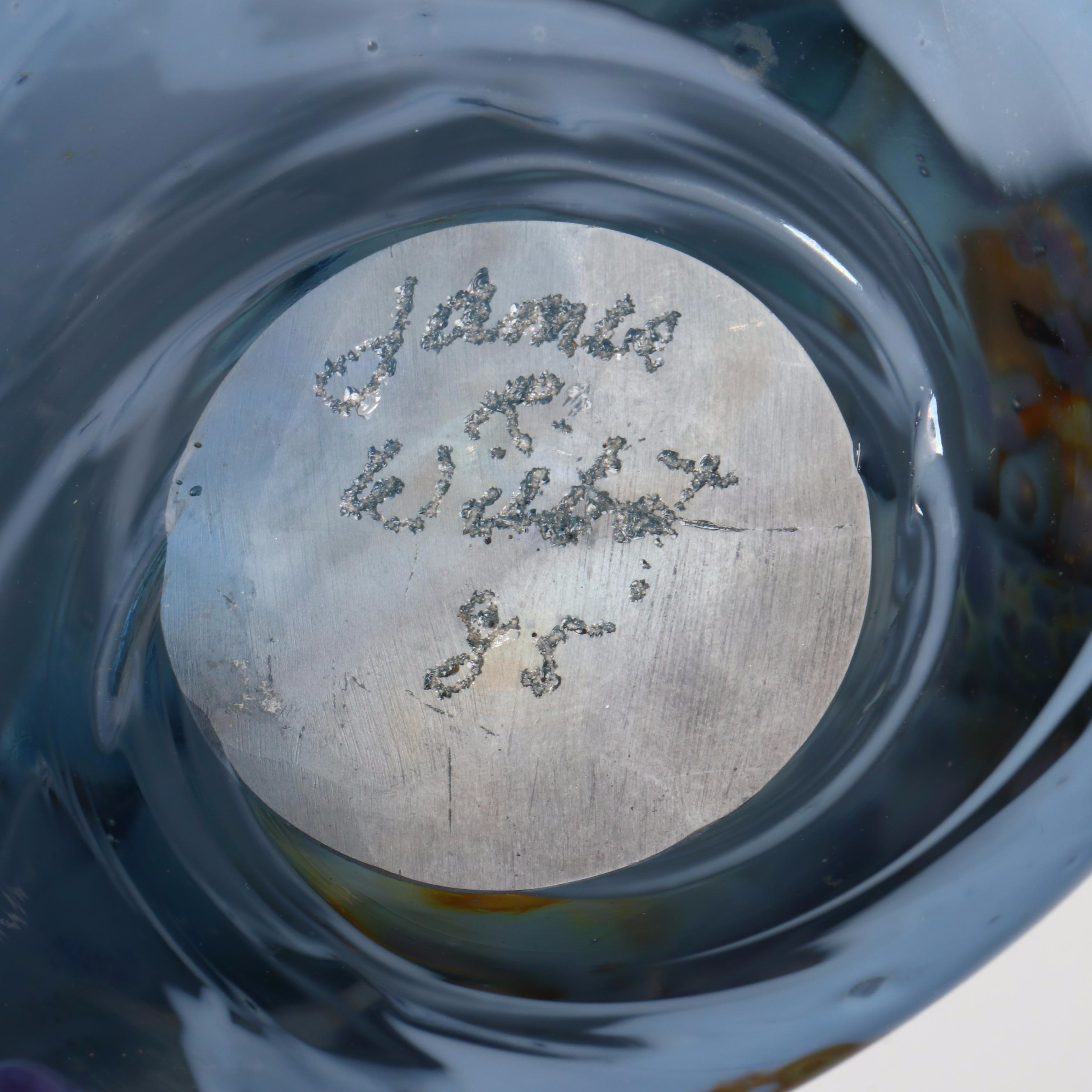 James R. Wilbat Art Glass Paperweight, 1985