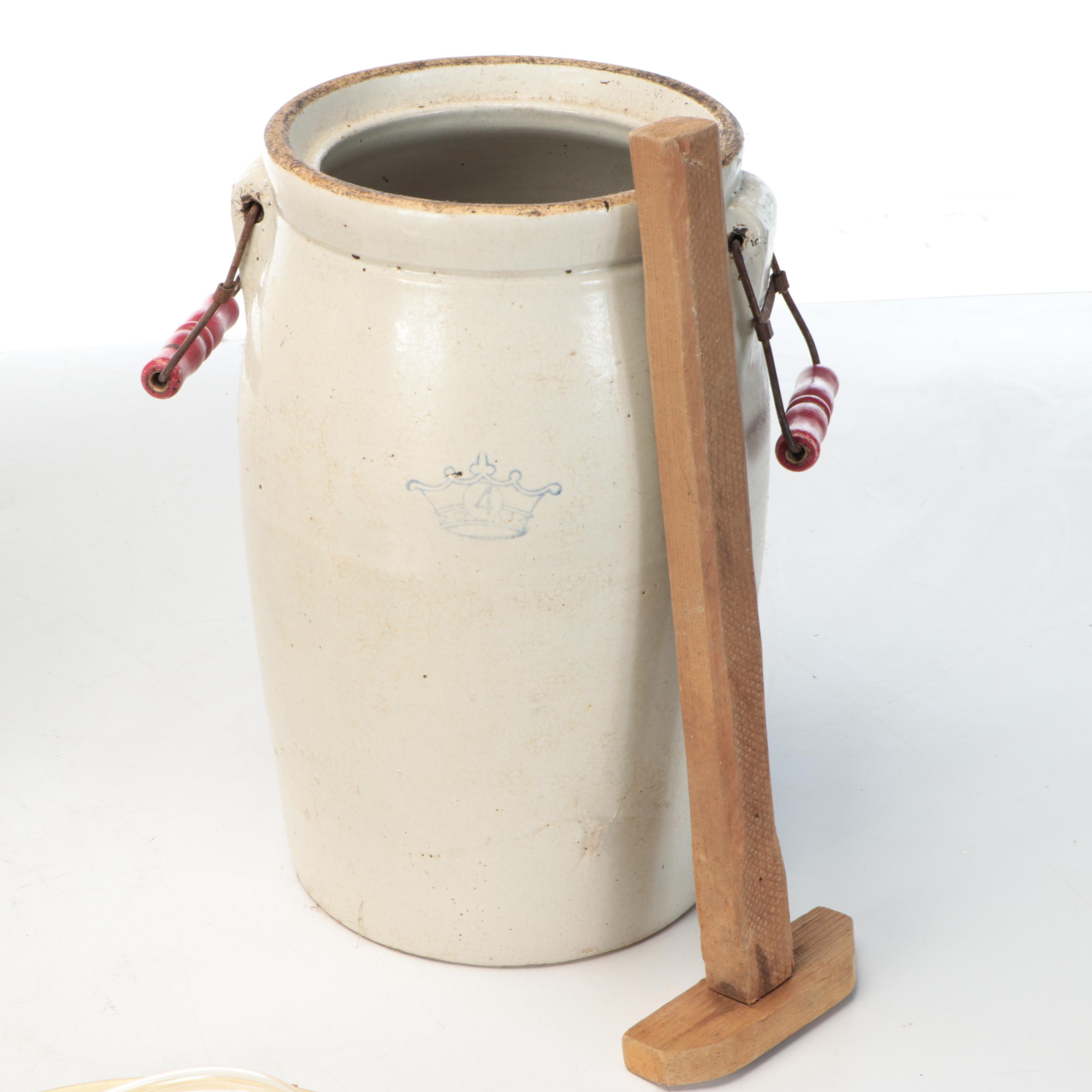 Robinson Ransbottom Crown Stoneware Crocks and Fermenting Tools