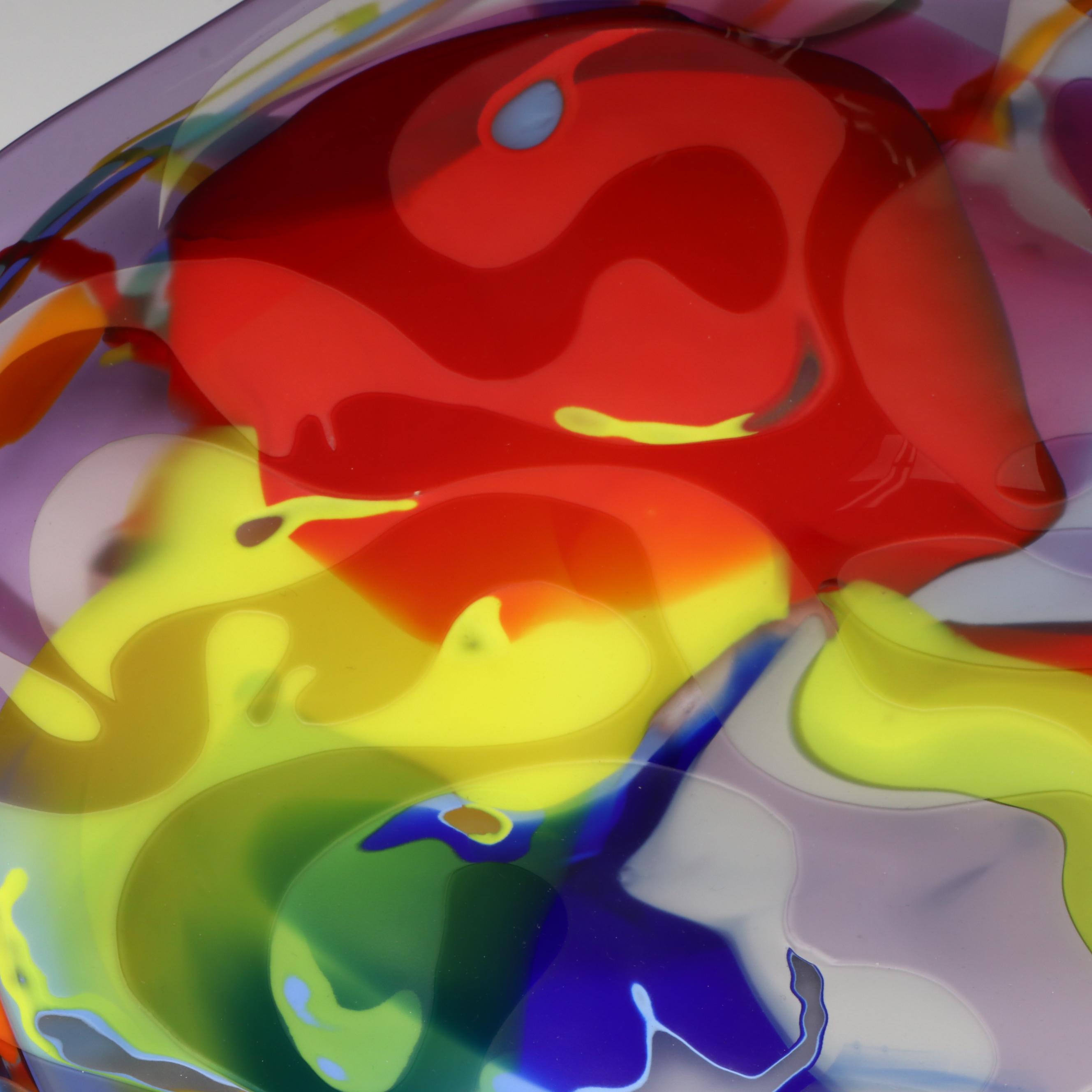 John MacPherson Art Glass Free-Form Centerpiece Bowl, Late 20th C.