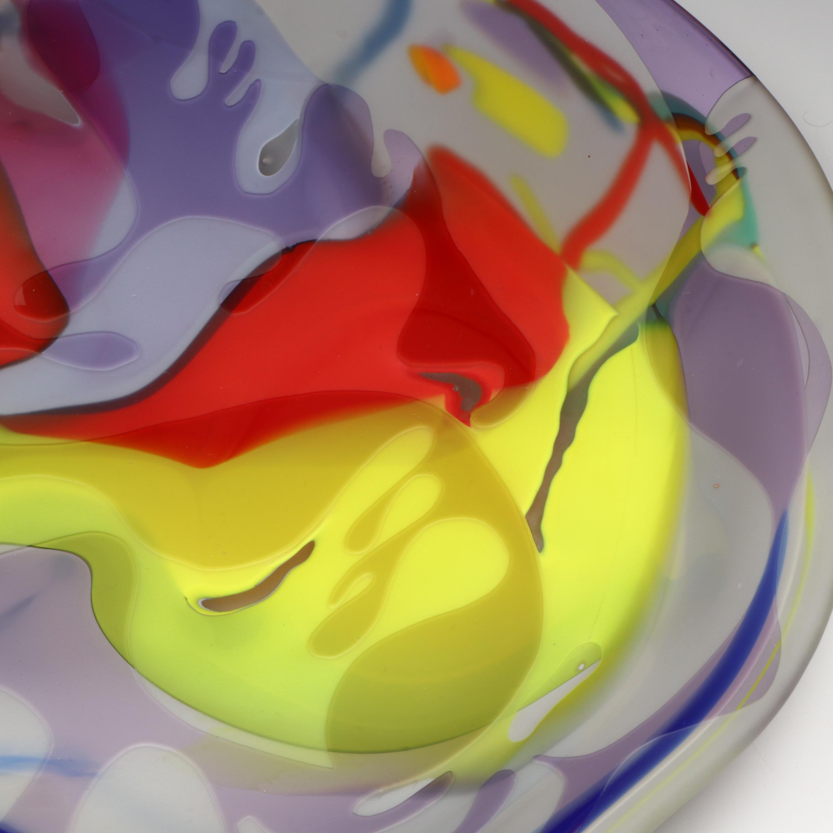 John MacPherson Art Glass Free-Form Centerpiece Bowl, Late 20th C.