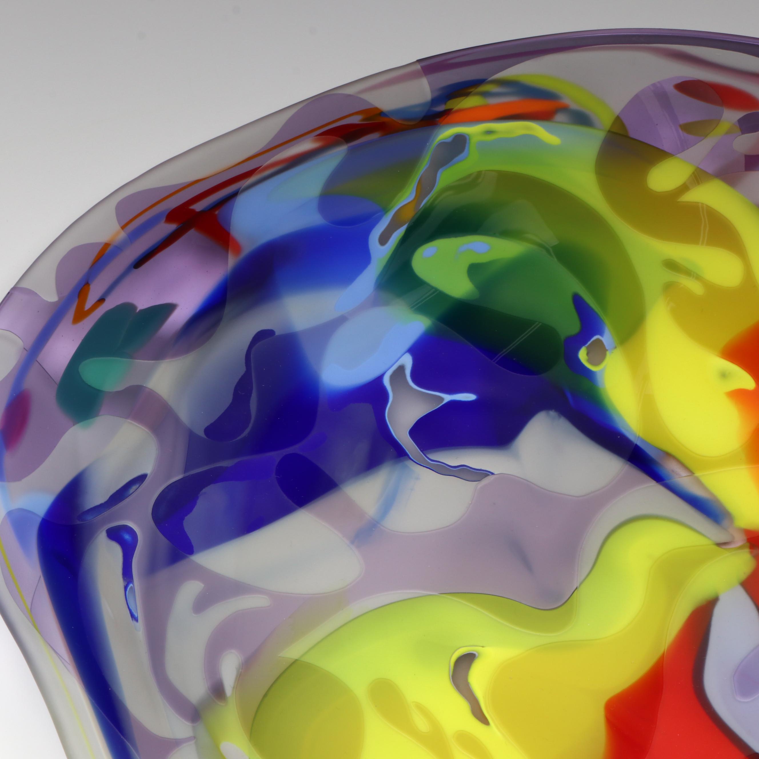 John MacPherson Art Glass Free-Form Centerpiece Bowl, Late 20th C.