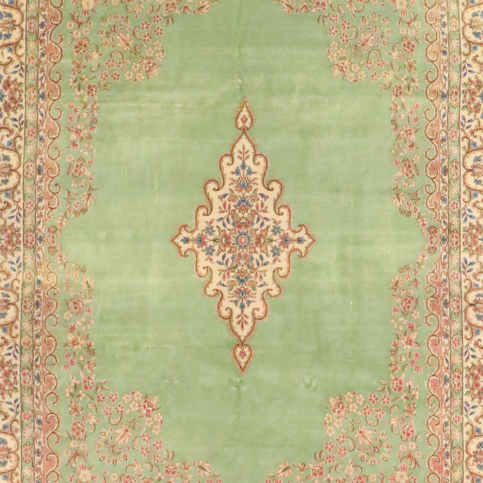9' x 12'2 Hand-Knotted Persian Kerman Room-Sized Rug