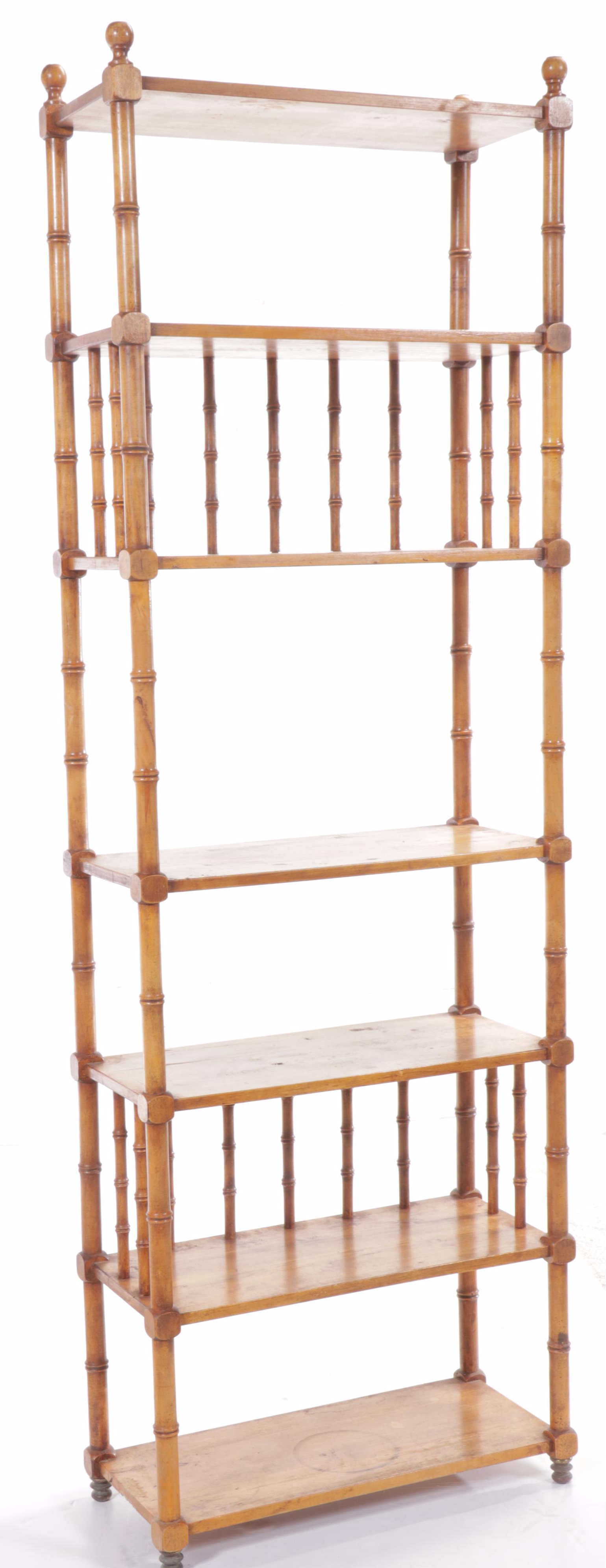 Vintage Bamboo Turned Wooden Étagère