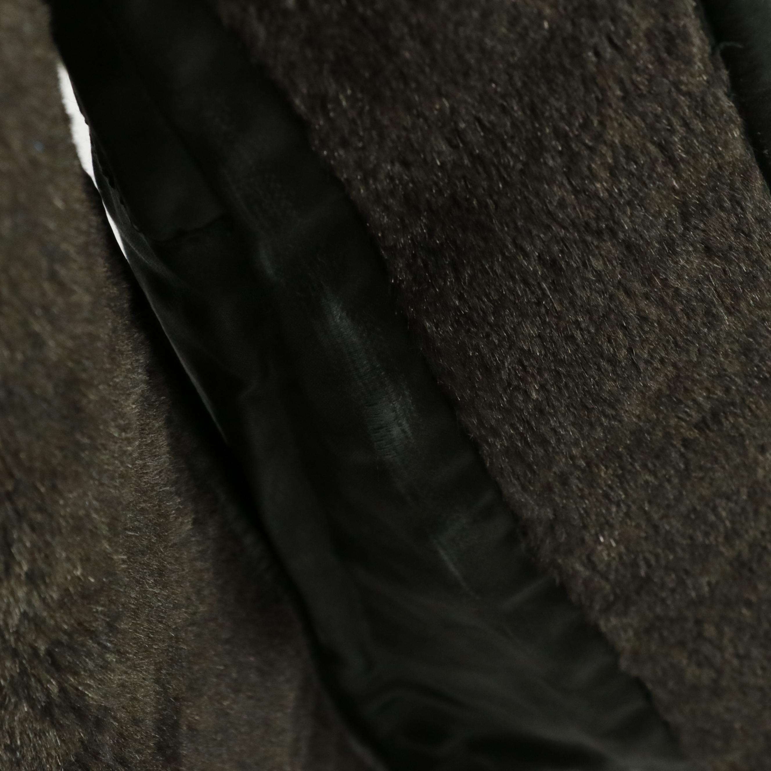 Men's Ravazzolo Belted Overcoat in Leather Trim Faux Fur