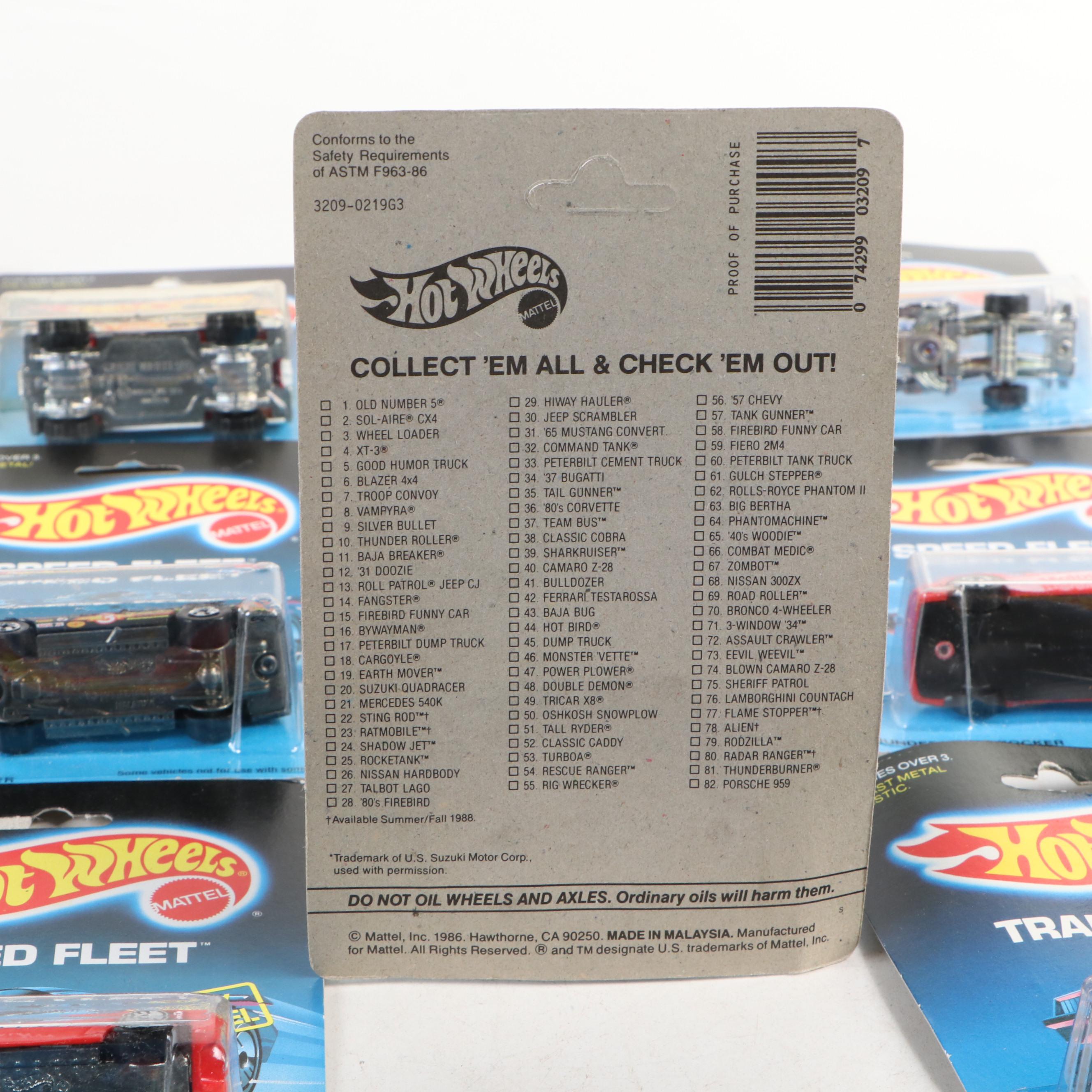 Hot Wheels "Lamborghini Countach," "Chevy Stocker" and More Toy Cars, 1980s