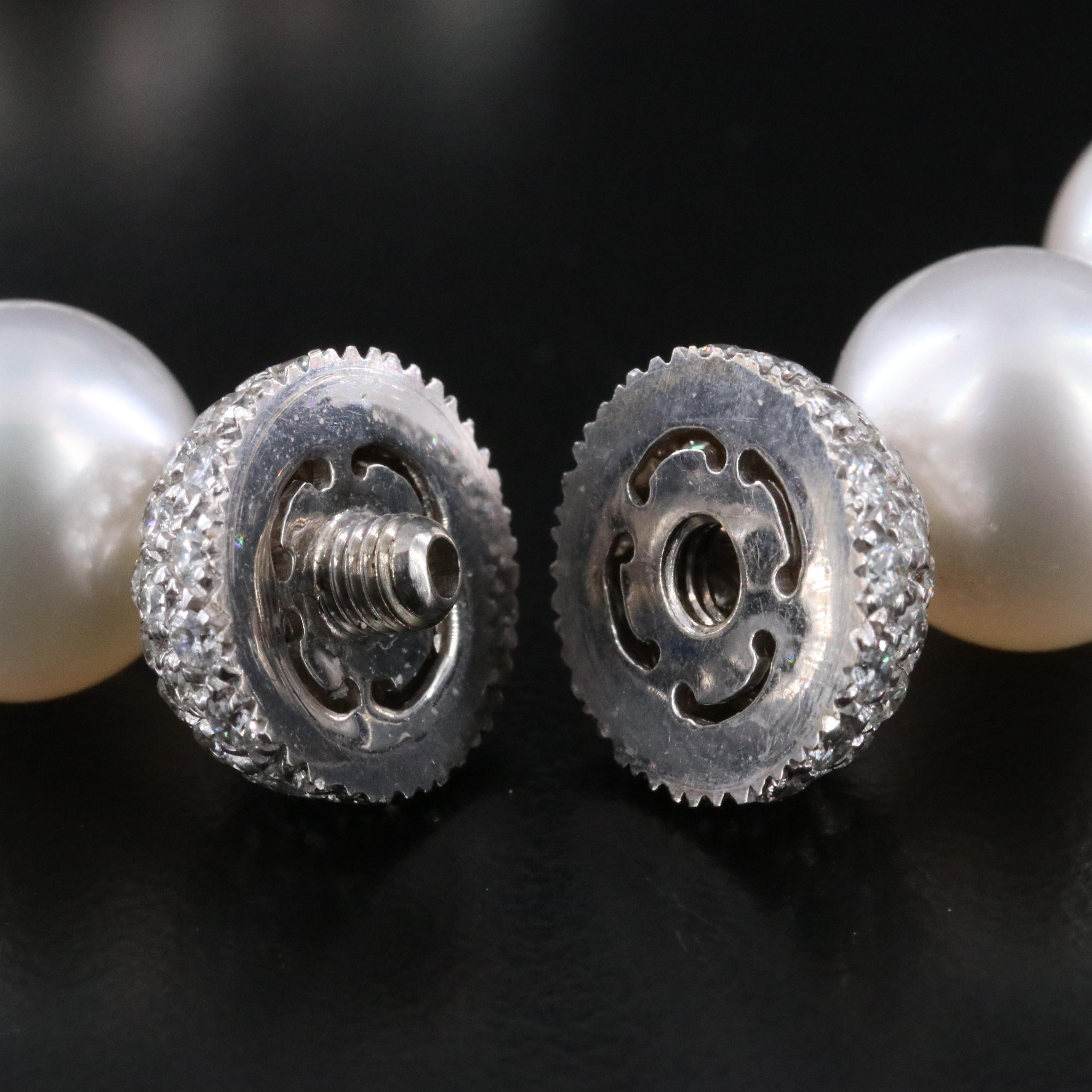 Graduated South Sea Pearl Necklace with 18K 1.00 CTW Diamond Pavé Ball Clasp