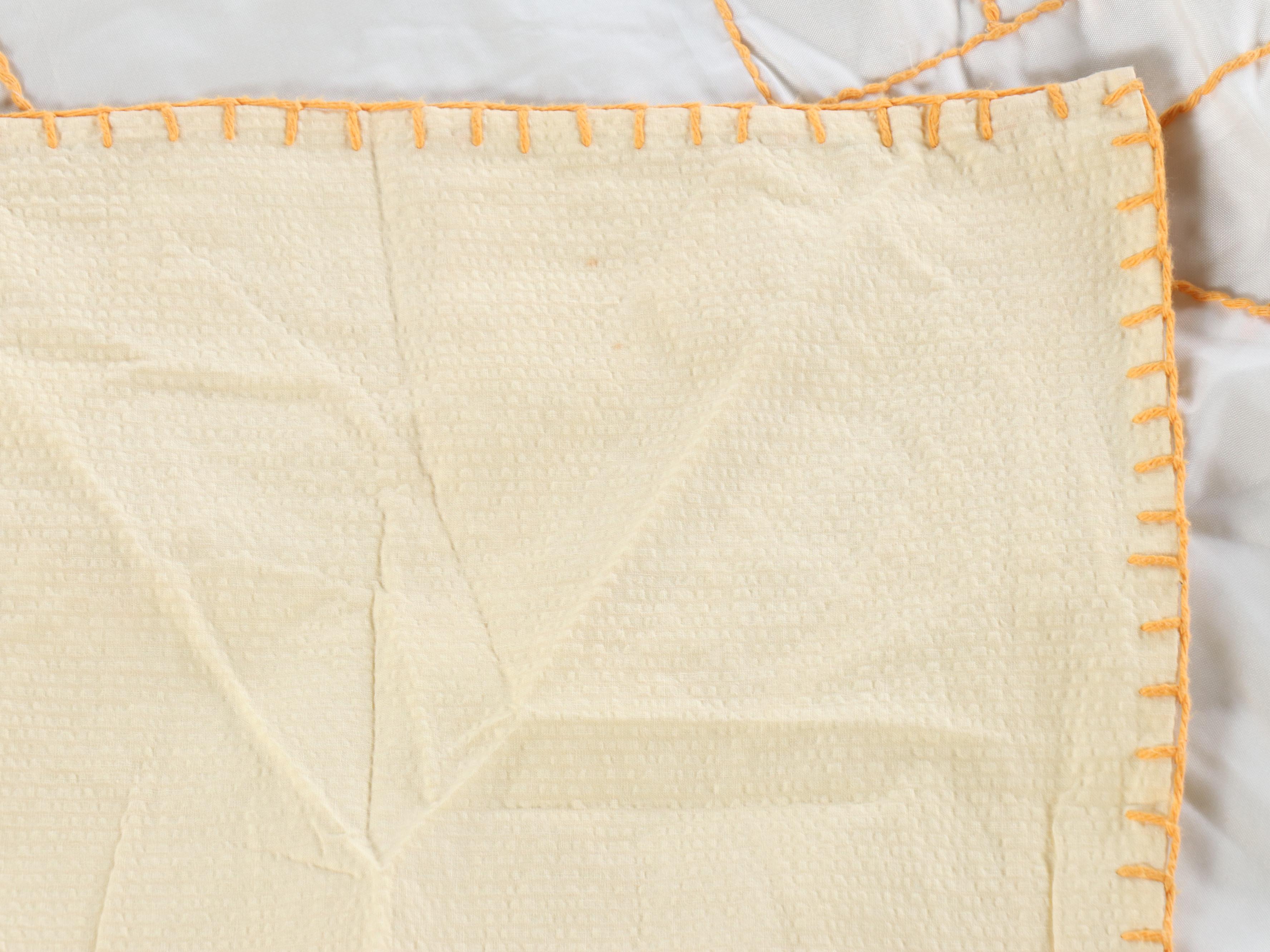 Custom Crazy Quilt Style Blanket with Couched Yarn Outlines