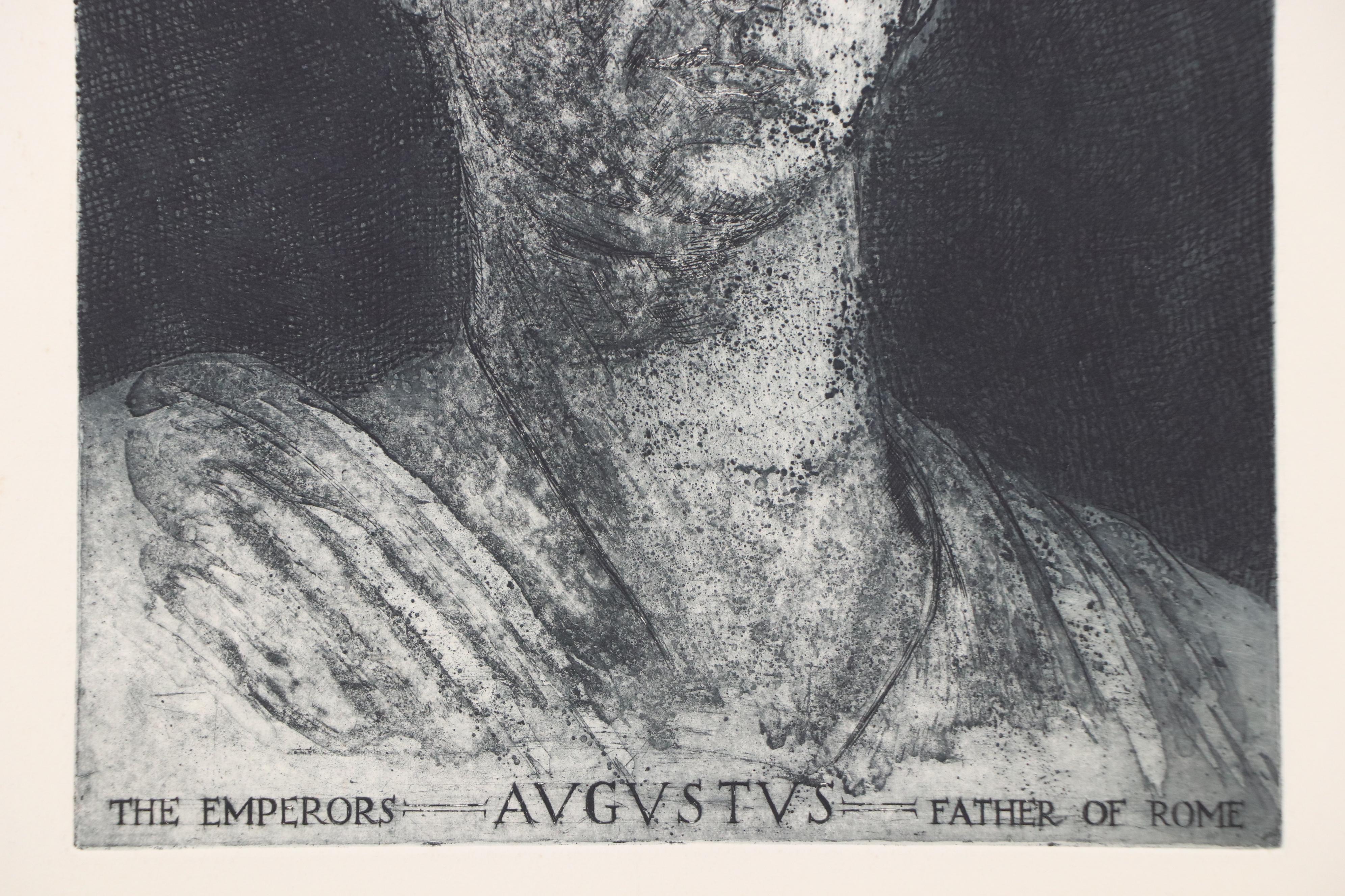 Chris Ritter Set of Two Portrait Etchings "Augustus," Circa 1945