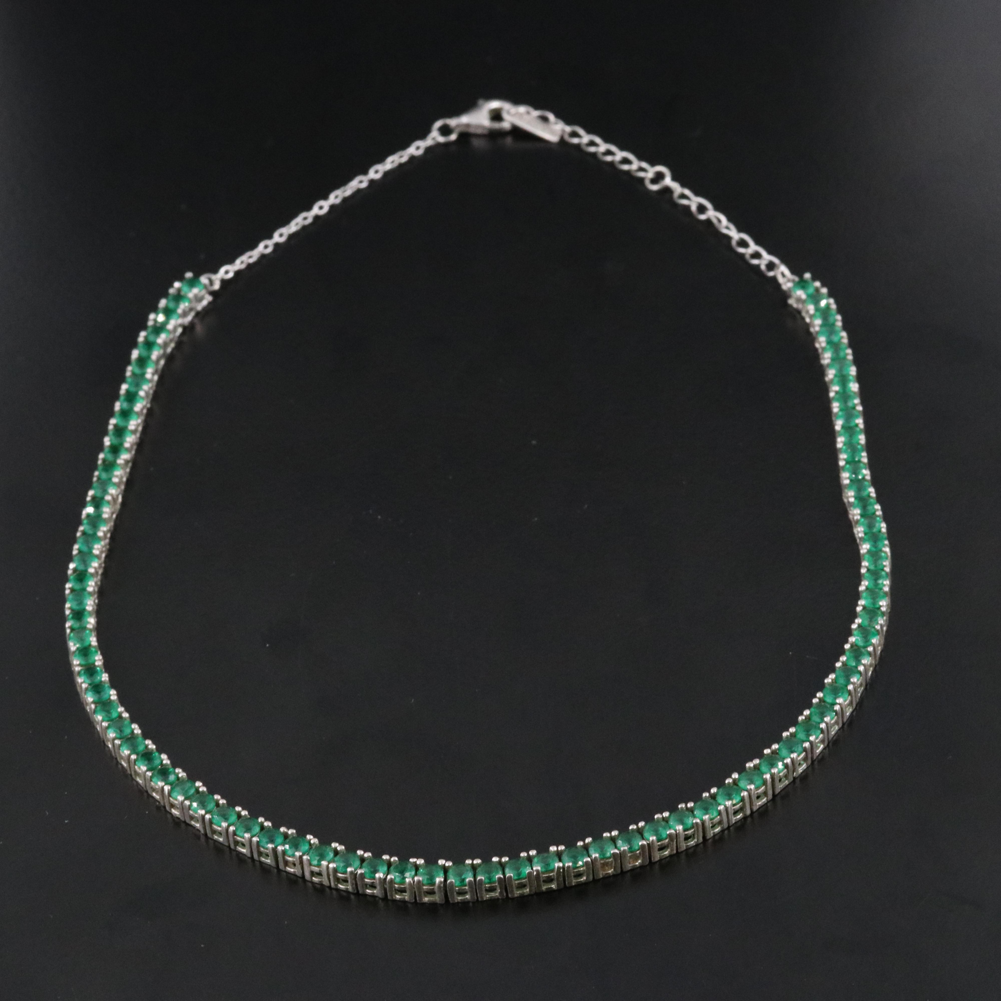 Nicki Roxx Sterling Glass Necklace