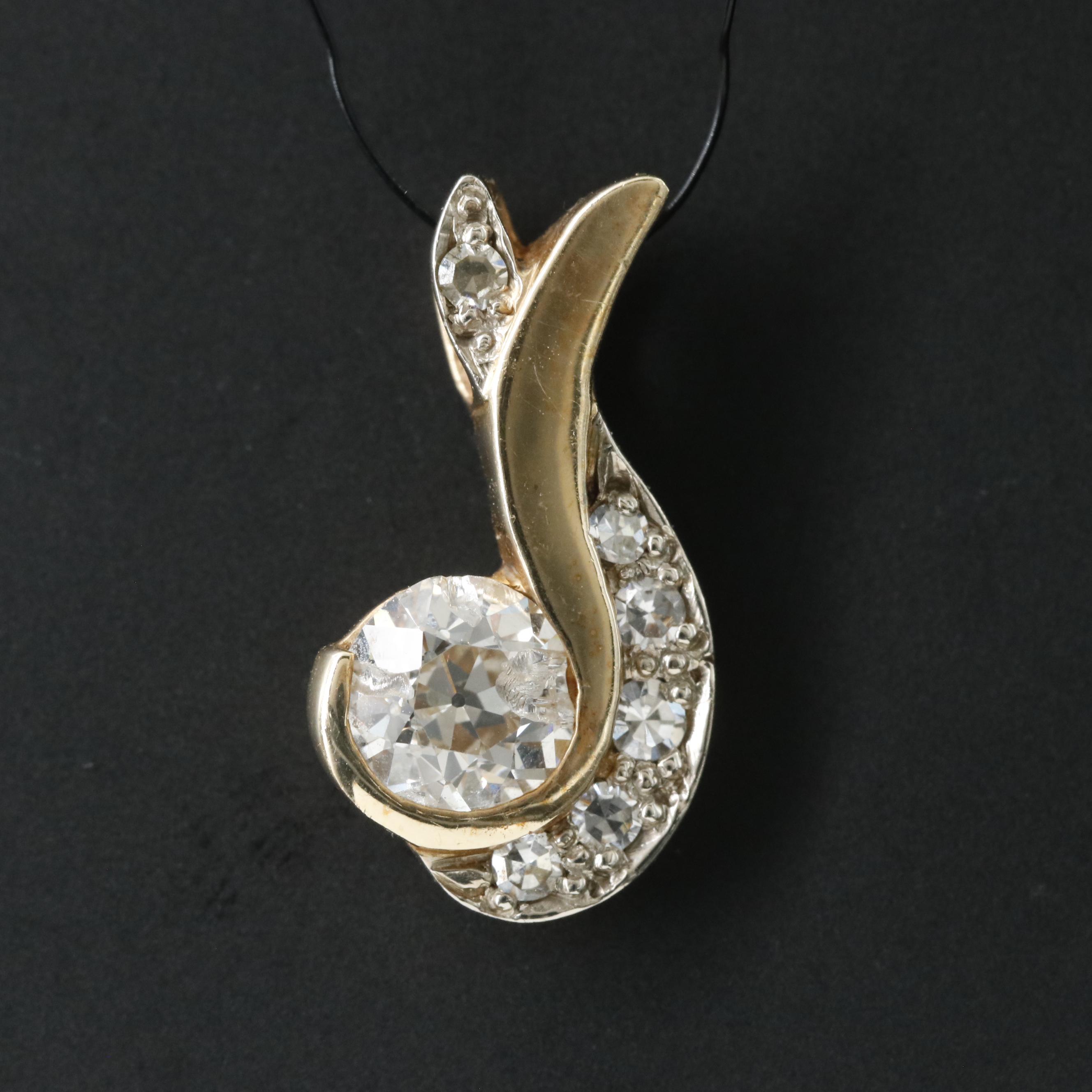 14K 1.20 CTW Diamond Pendant