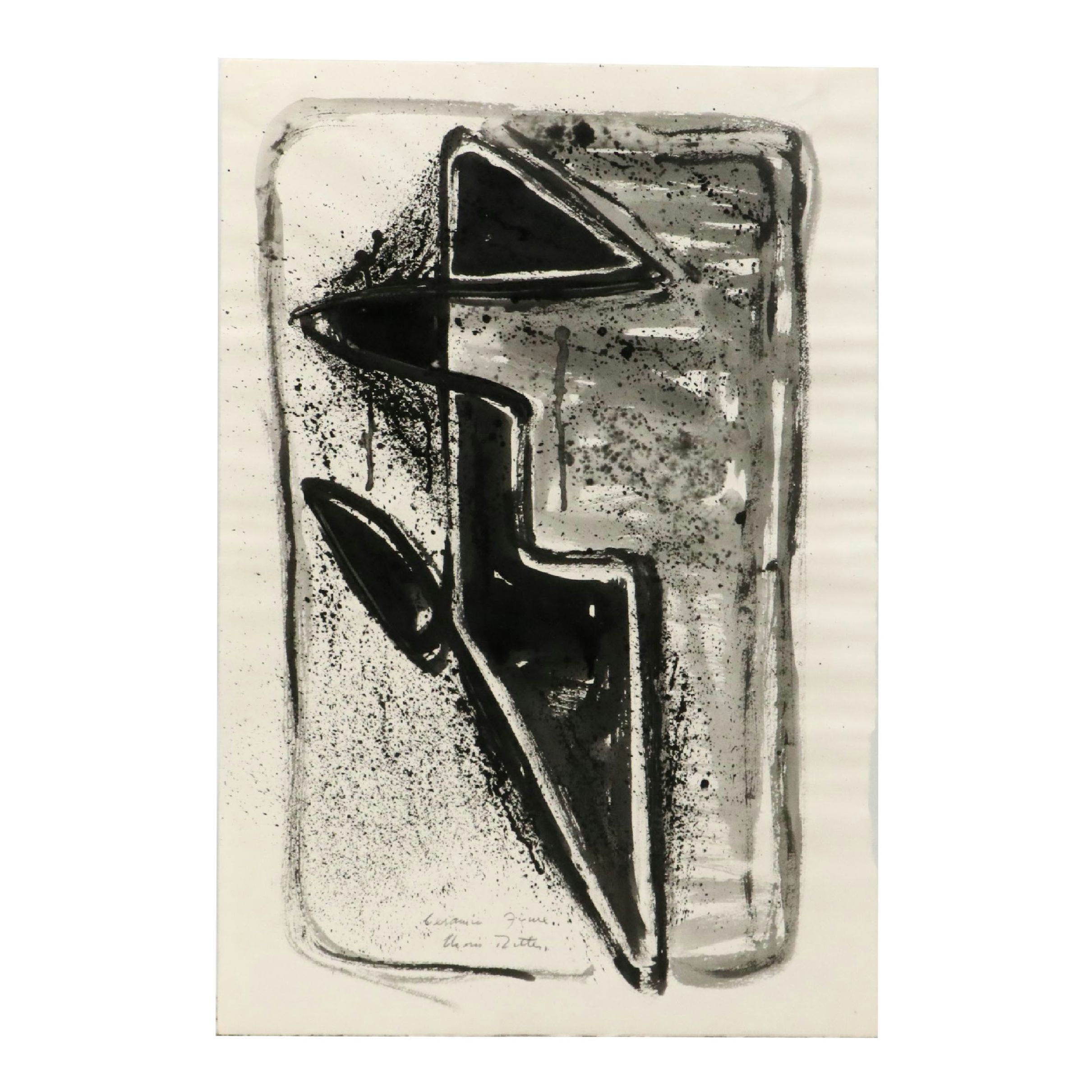 Chris Ritter Modern Watercolor Painting "Ceramic Figure"