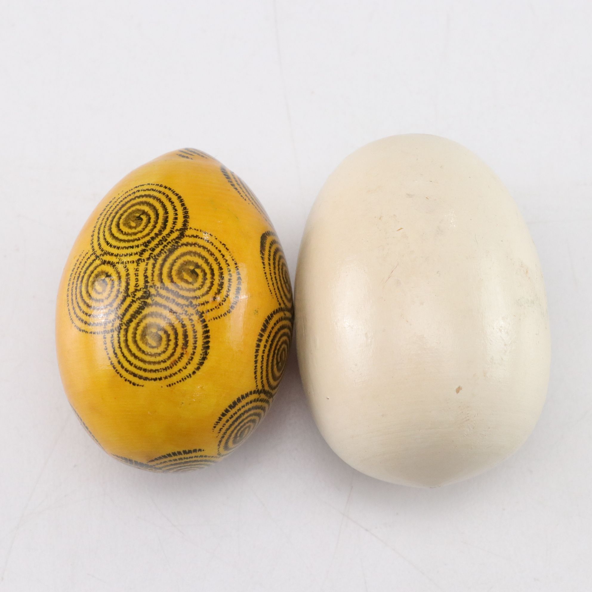 Iridescent Flash Glass & Hand-Painted Egg Figurines