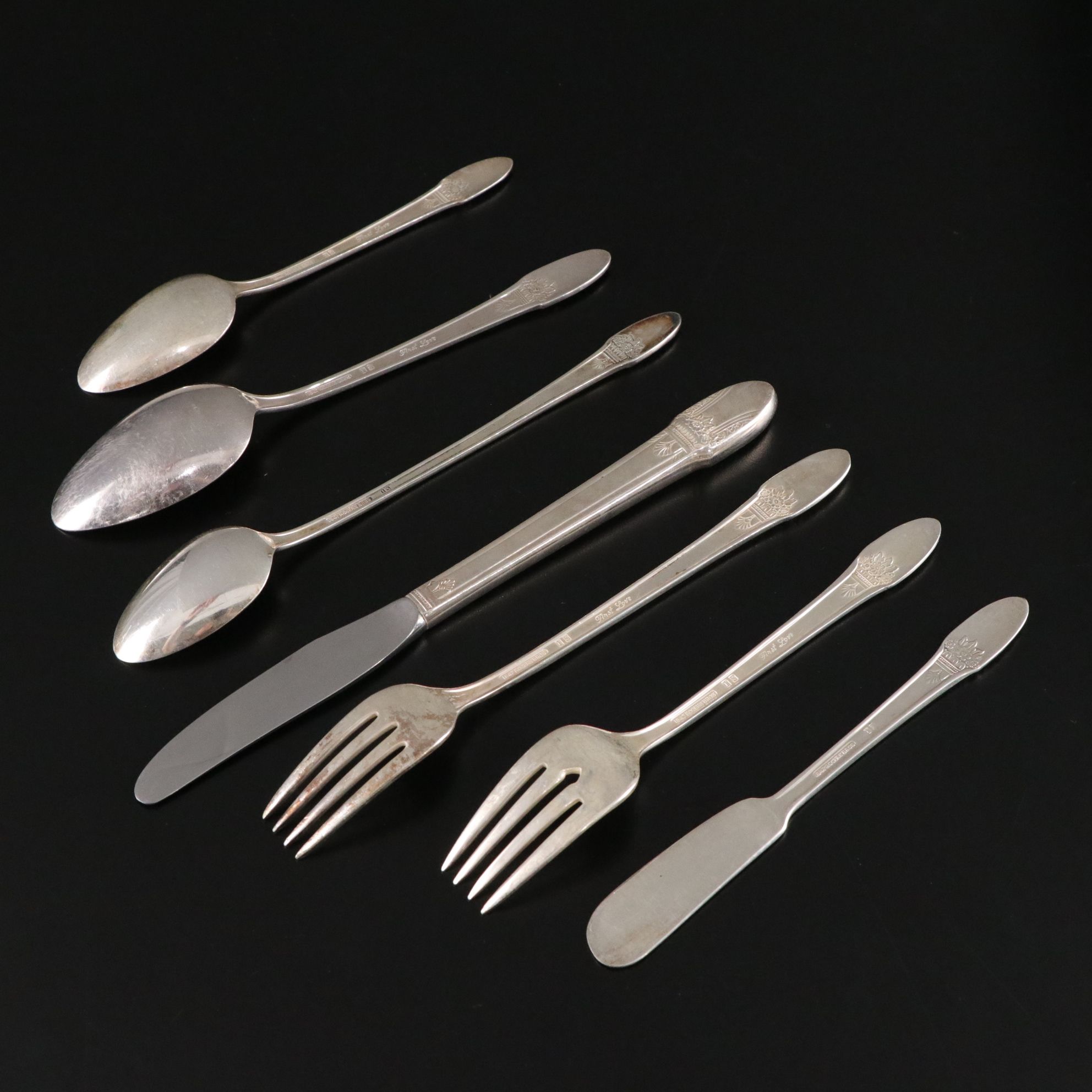 Rogers Bros. "First Love" Silver Plate Flatware Set with Case