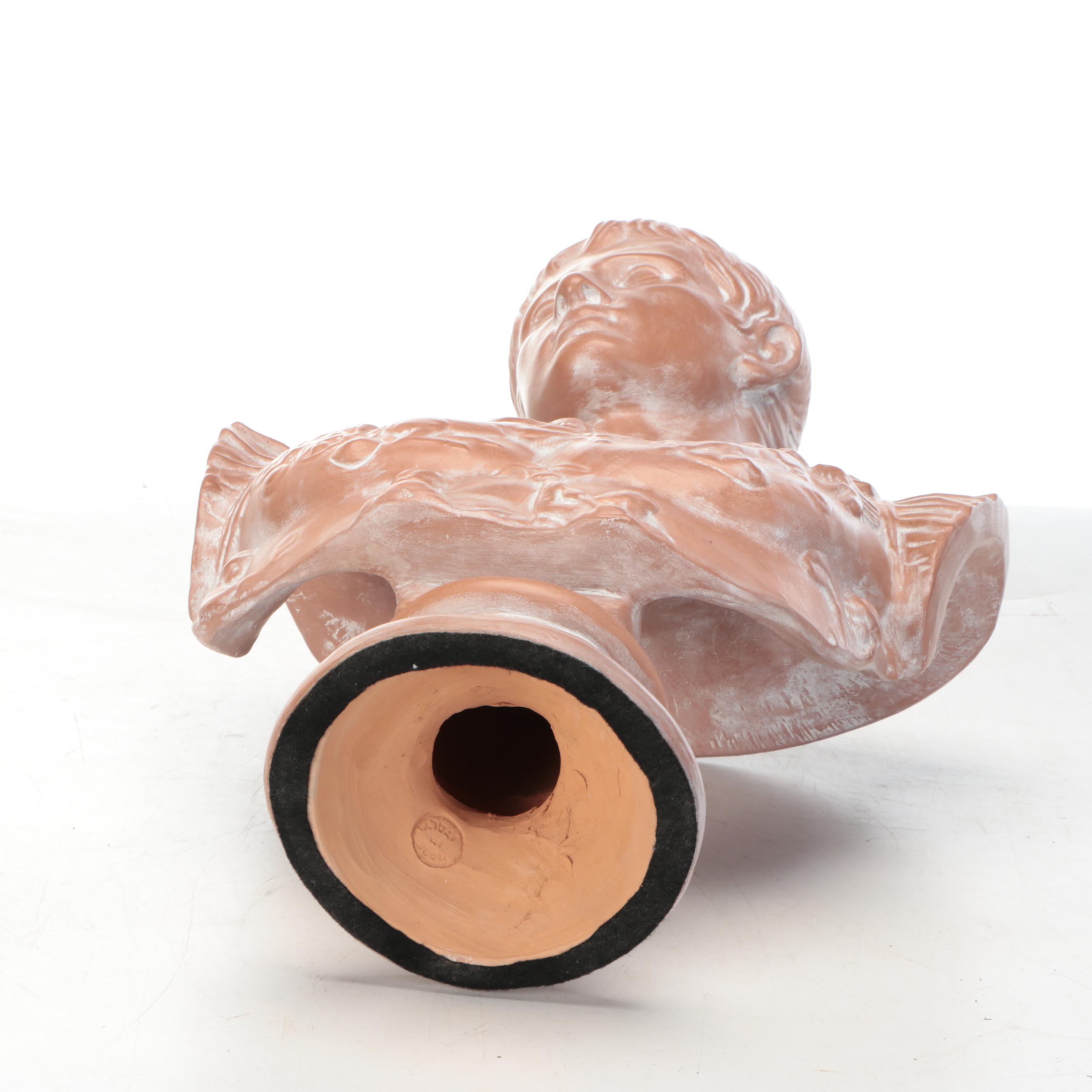 Augustus of Prima Porta Italian Earthenware Bust